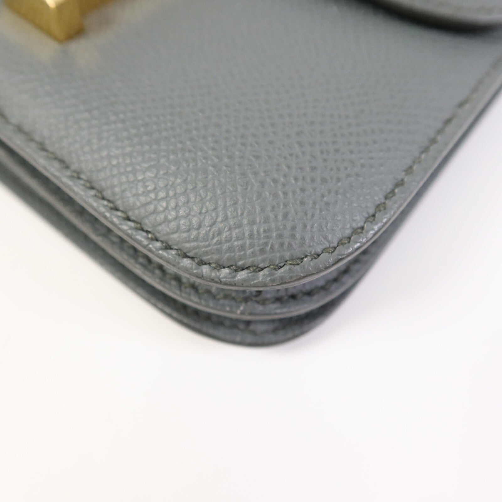 HERMES 【激減優惠】Epsom皮革Constance Mini金扣肩背袋Bleu Orage