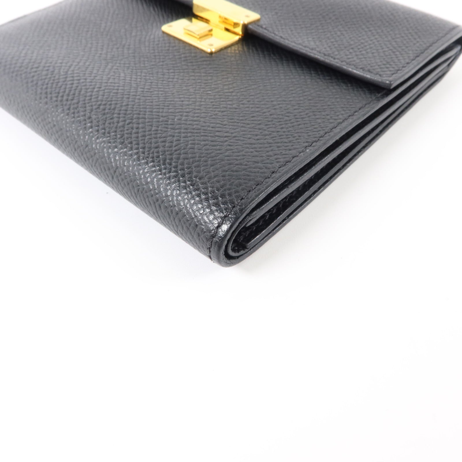 HERMES Epsom皮革Clic 12 Wallet金扣錢包Noir