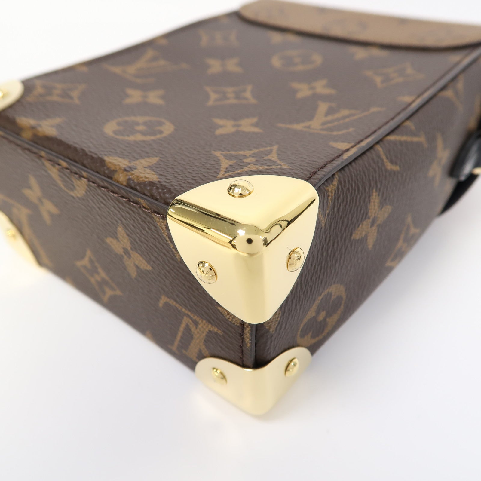 LOUIS VUITTON 【激減優惠】Monogram Reverse Camera Box金扣手挽肩背兩用袋啡色