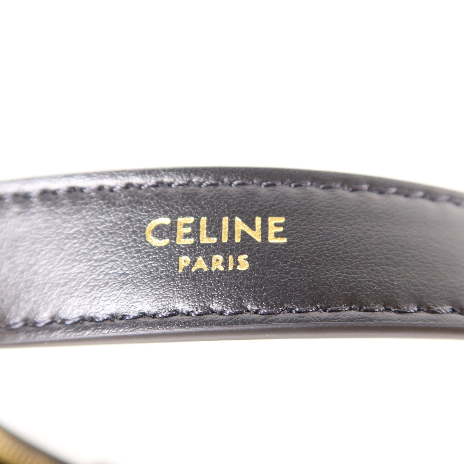 CELINE GHW Ava Shoulder Bag Calfskin Leather Black 6962
