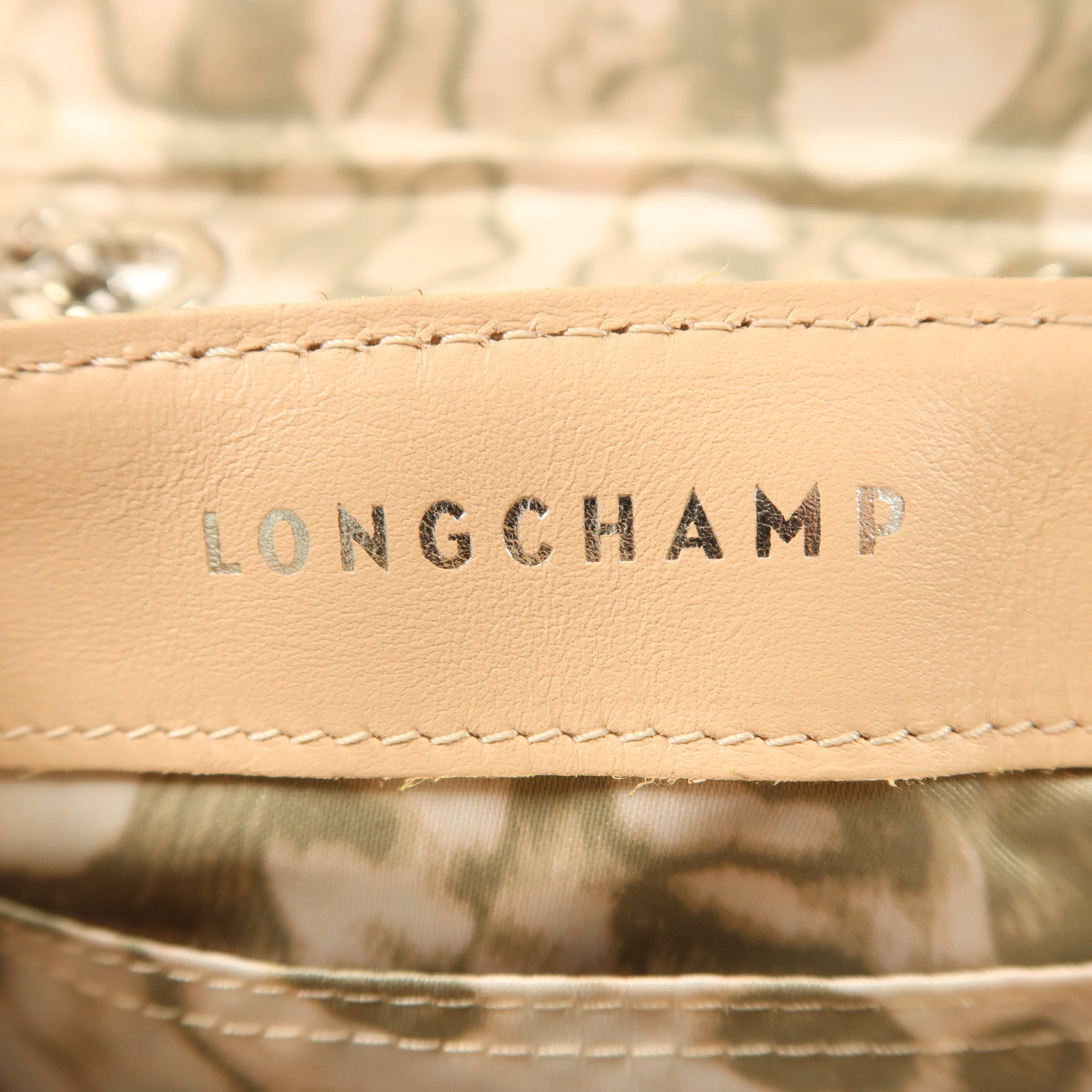 Longchamp 牛皮皮革Chain Shoulder銀扣鏈帶肩背袋