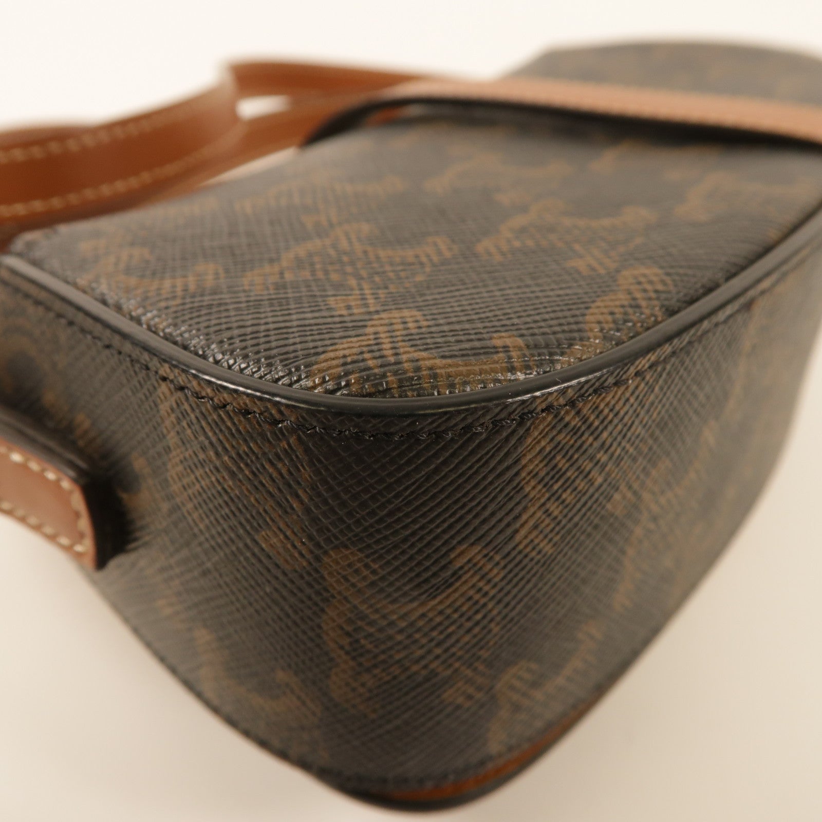 CELINE 塗層帆布Shoulder Bag金扣肩背袋