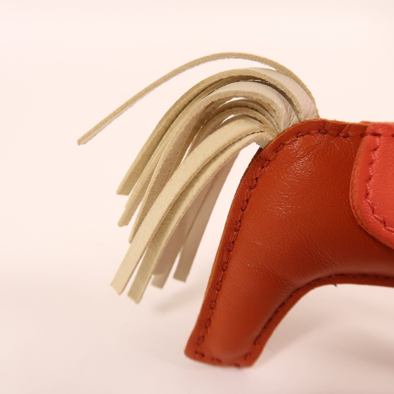 HERMES Swift皮革Rodeo PM掛飾棕色/粉紅色