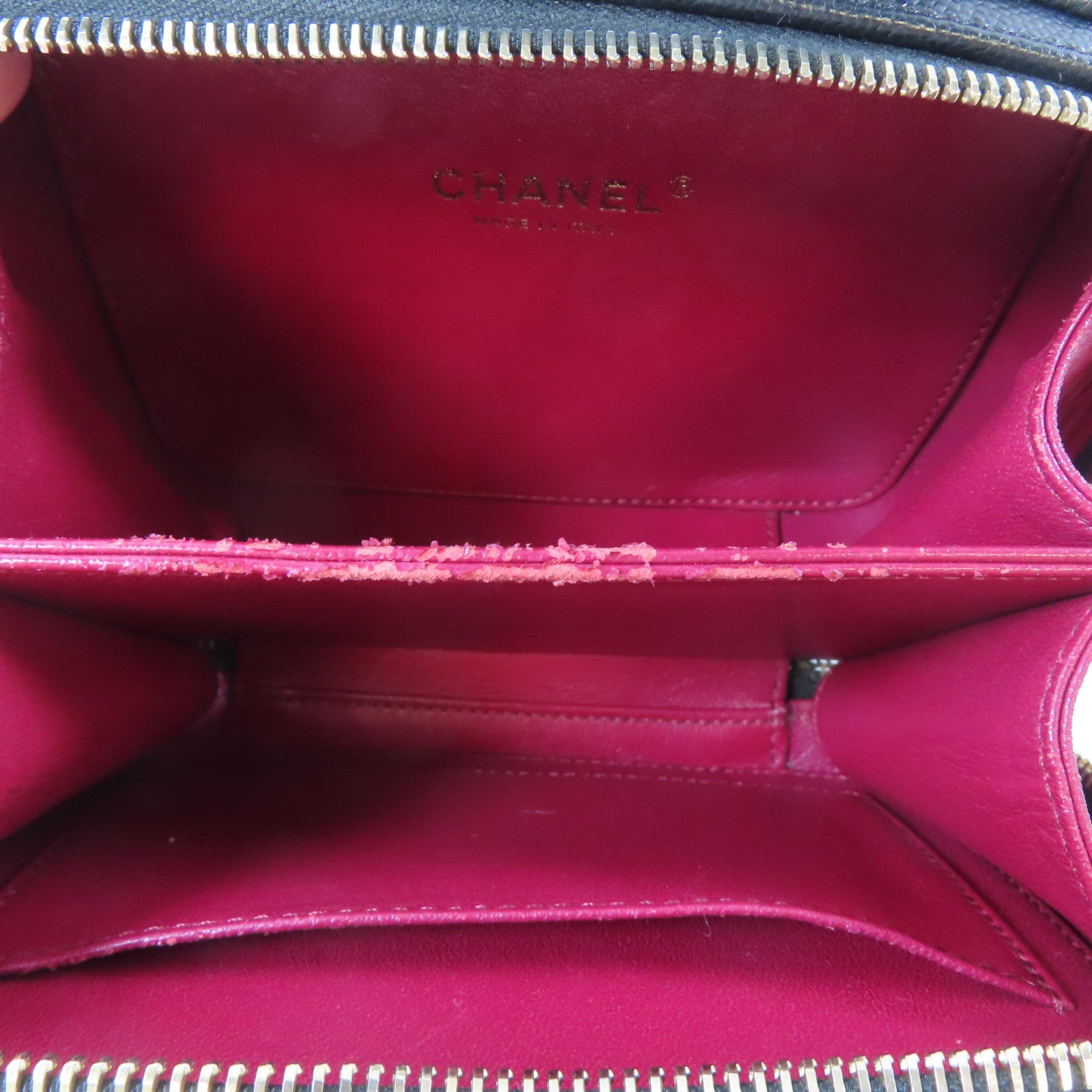 CHANEL 【激減優惠】菱格牛皮皮革Vanity Case金扣手挽肩背兩用袋黑色
