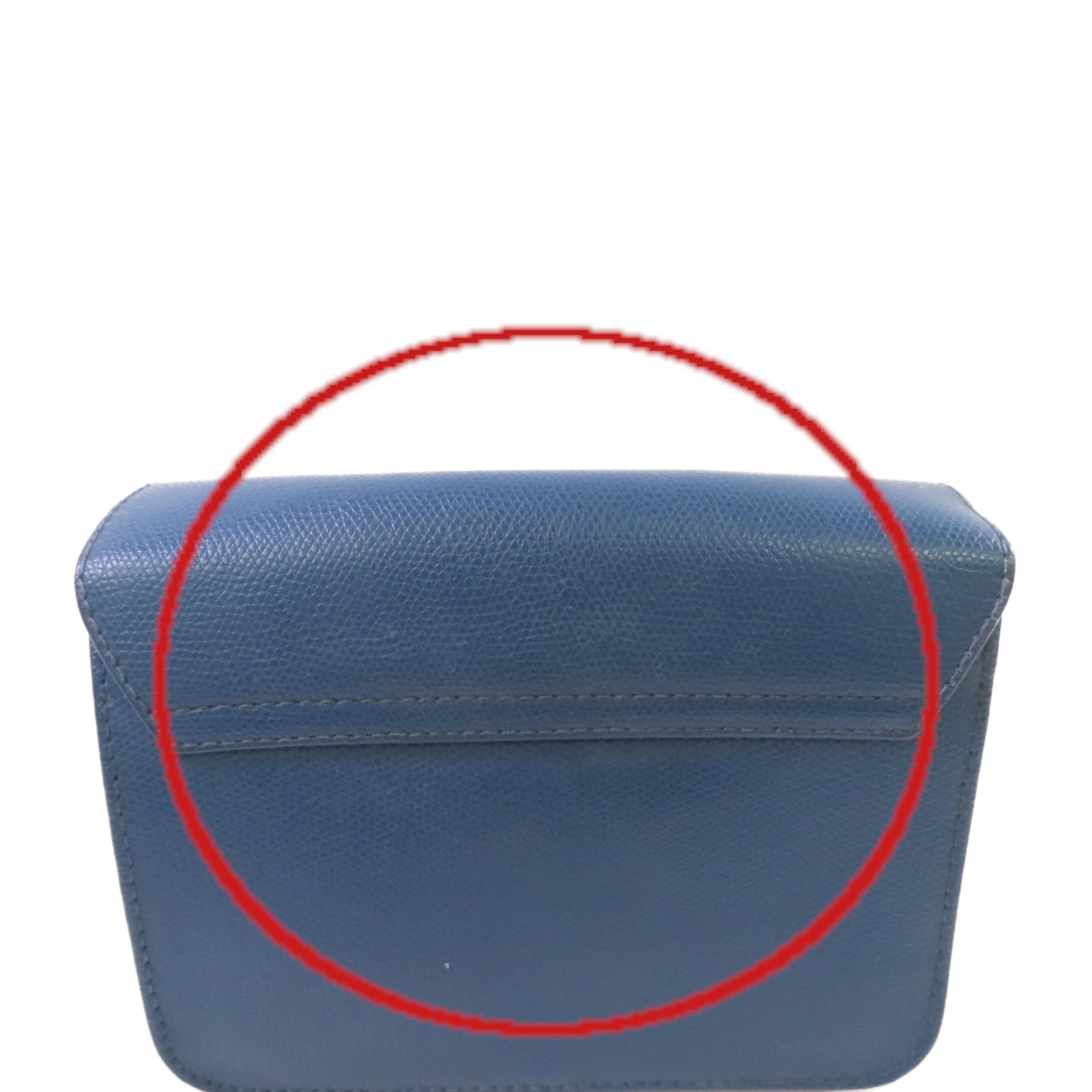 Furla 牛皮皮革Shoulder Bag金扣鏈帶肩背袋藍色