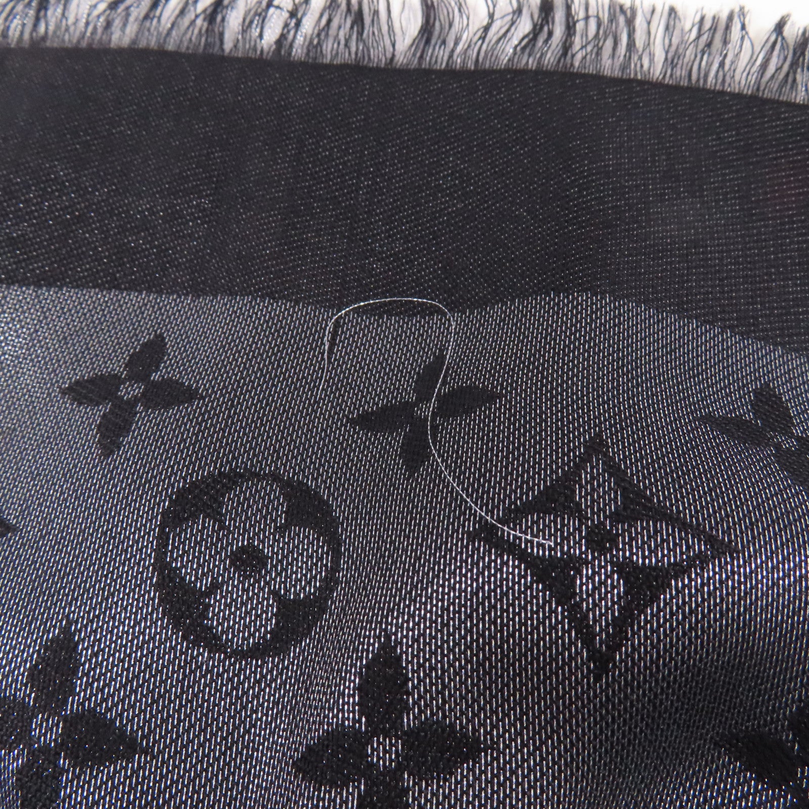 LOUIS VUITTON 絲質/羊毛Monogram Shing Scarf圍巾