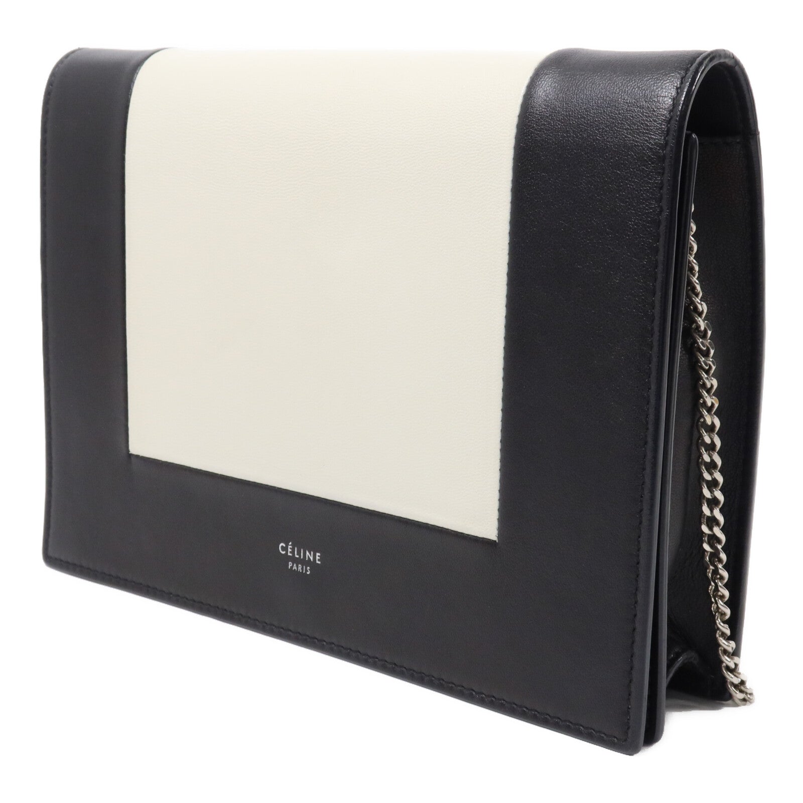 CELINE 牛皮皮革Frame Wallet On Chain鏈帶肩背袋