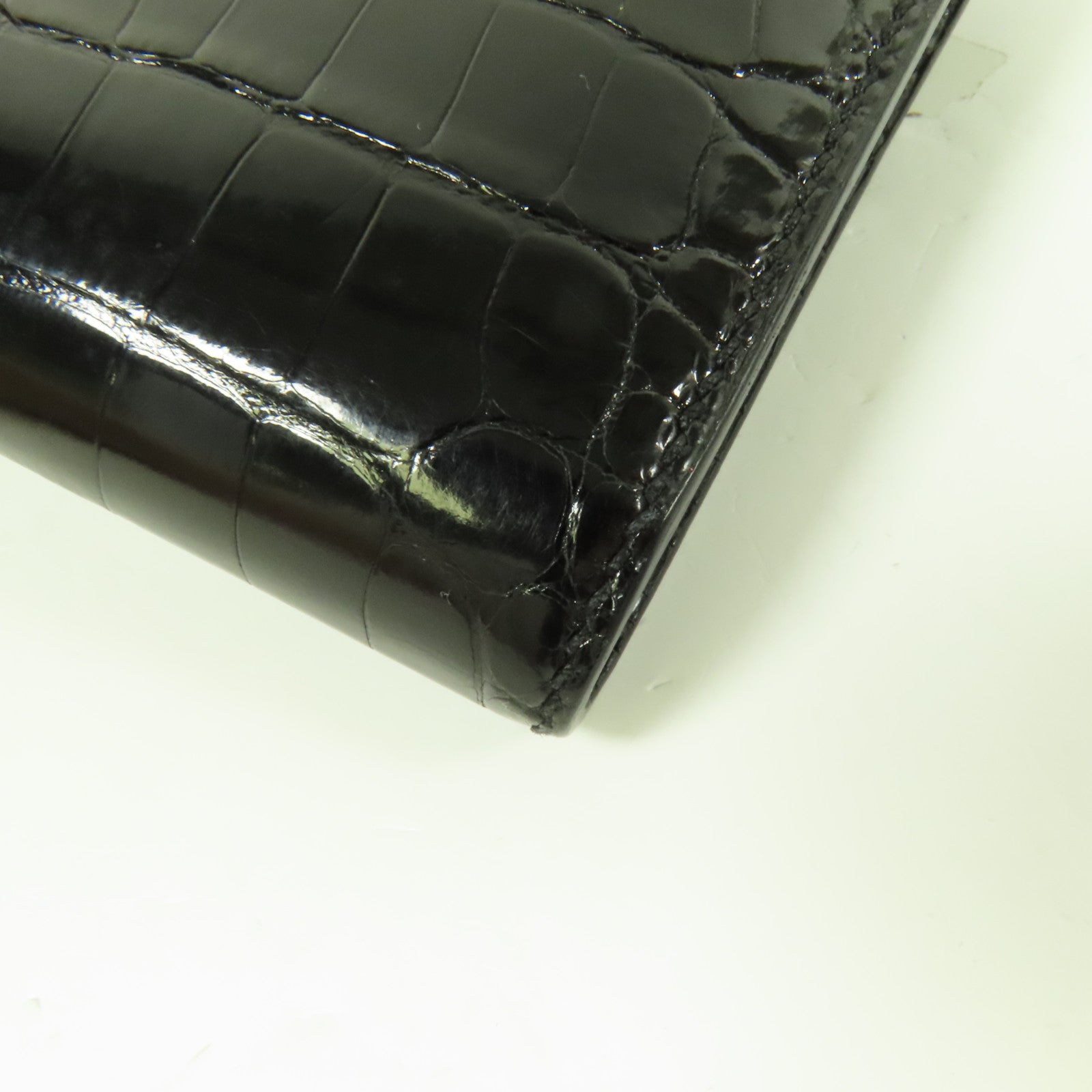 HERMES 鱷魚皮革Constance Wallet金扣錢包Noir