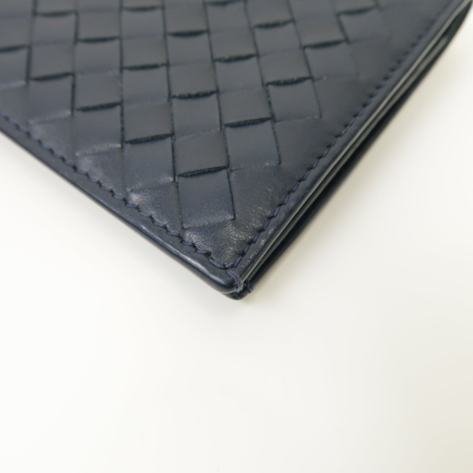 BOTTEGA VENETA 織紋皮革Wallet錢包深藍色