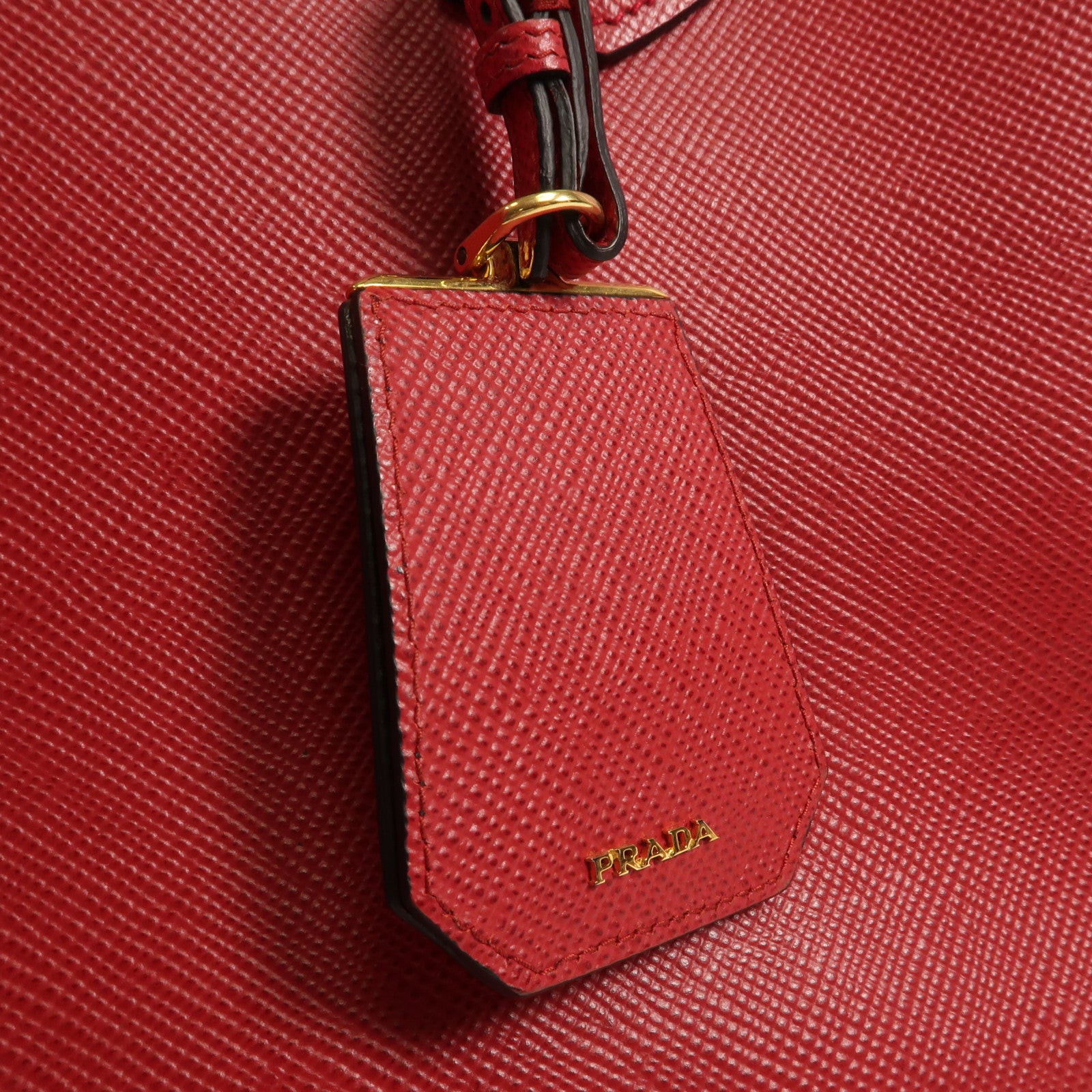 PRADA Saffiano皮革金扣手挽肩背兩用袋
