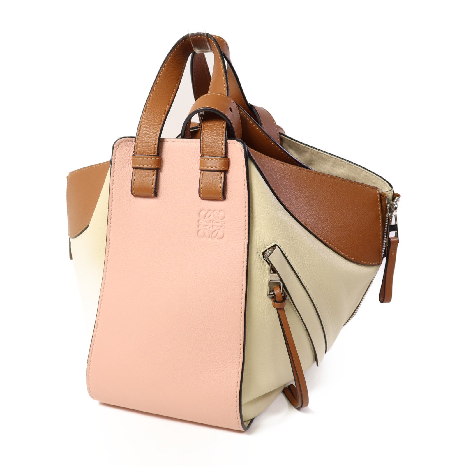 LOEWE 牛皮皮革Hammock Small Bag銀扣手挽肩背兩用袋