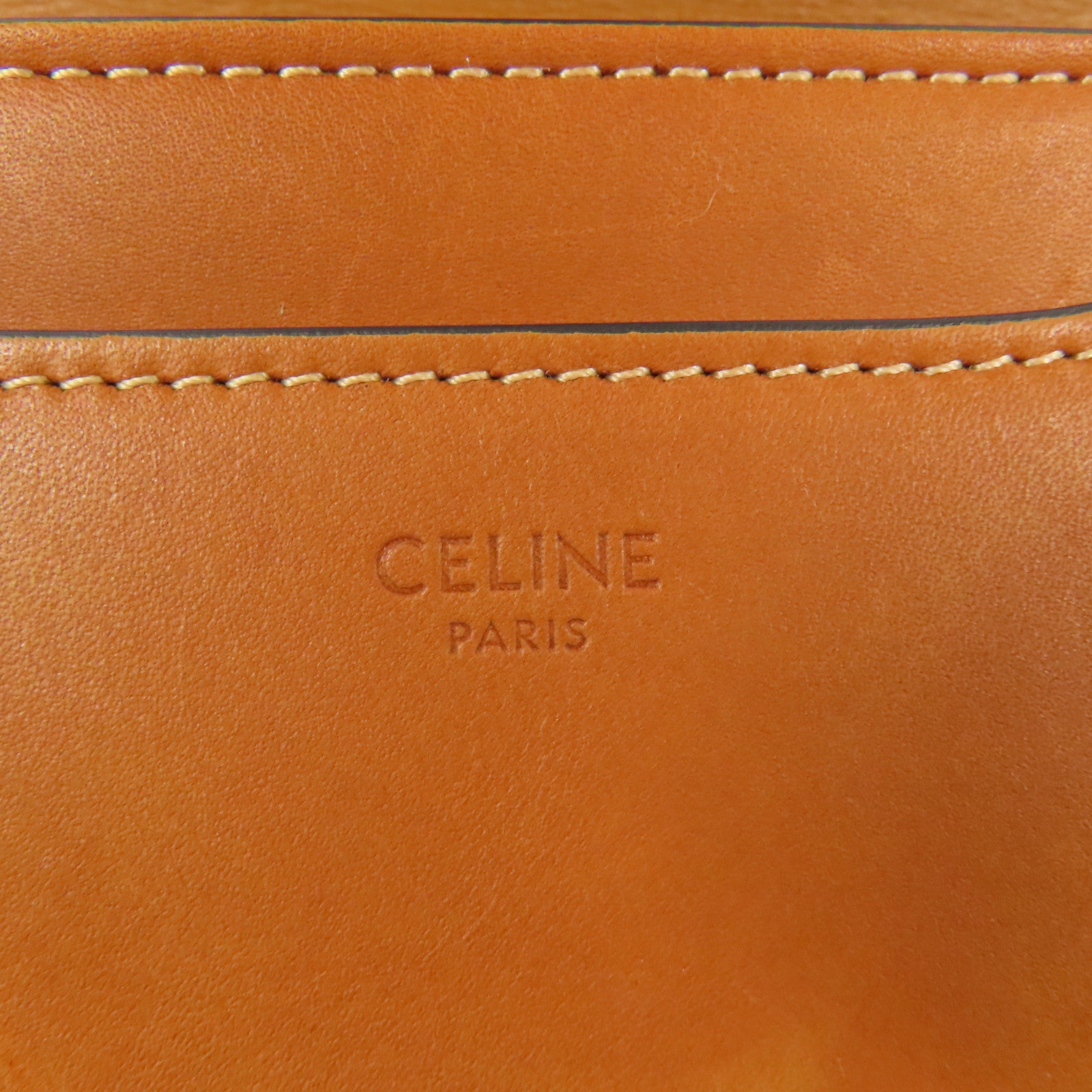 CELINE 牛皮皮革Besace 金扣肩背袋