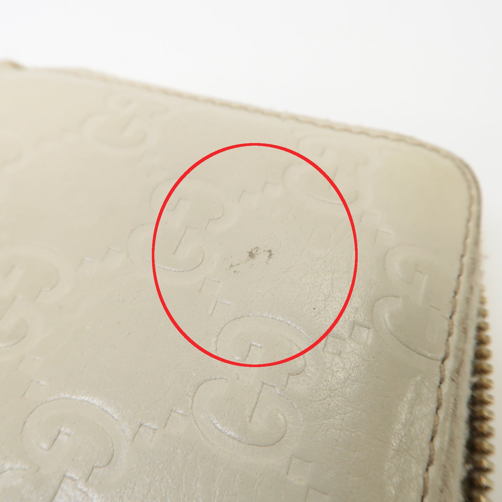 GUCCI 【激減優惠】皮革Long Wallet金扣長錢包白色