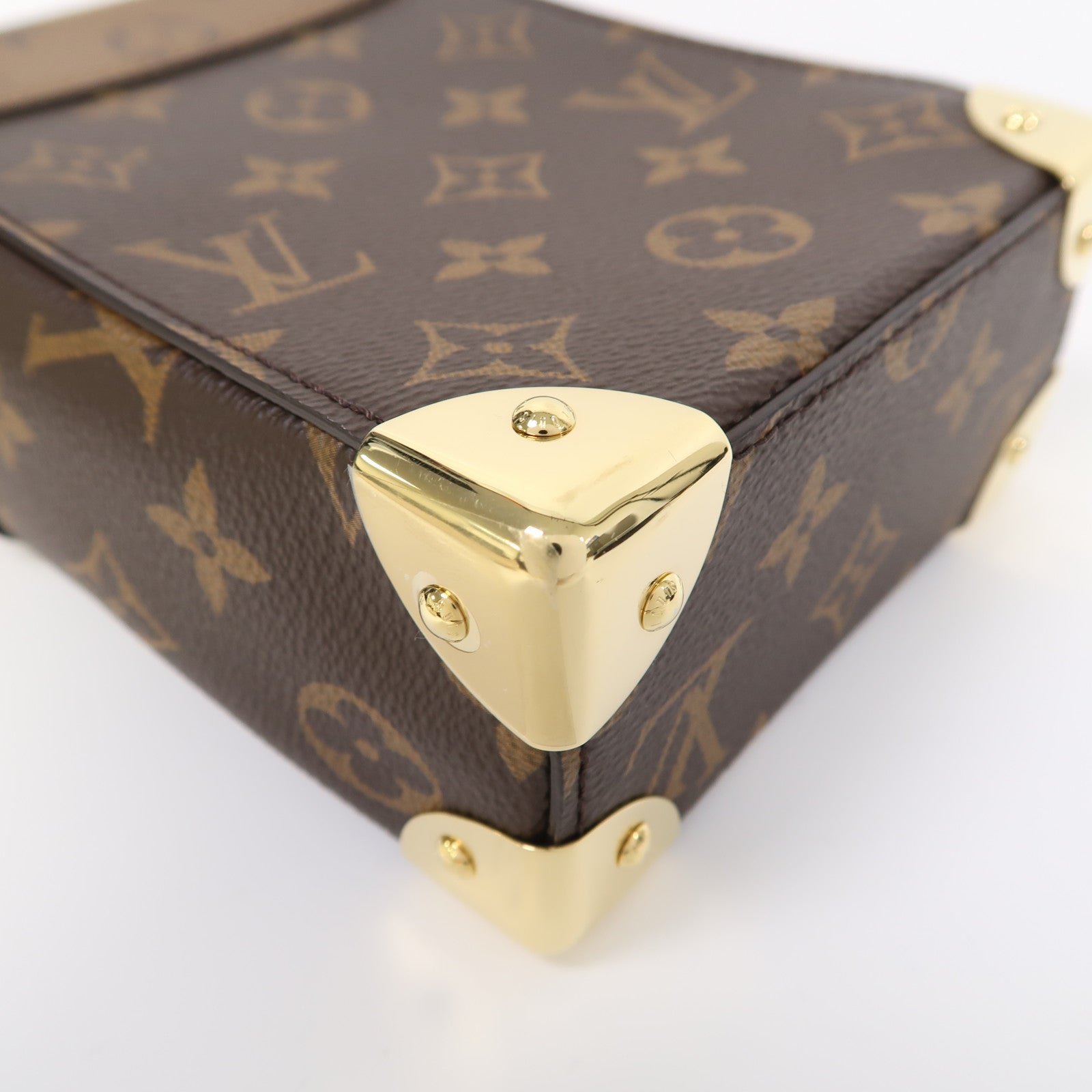 LOUIS VUITTON 【激減優惠】Monogram Reverse Camera Box金扣手挽肩背兩用袋啡色