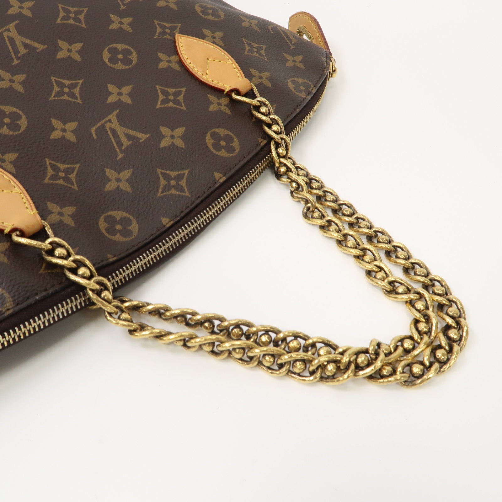 LOUIS VUITTON 【激減優惠】Monogram Lockit Chain金扣手挽袋啡色