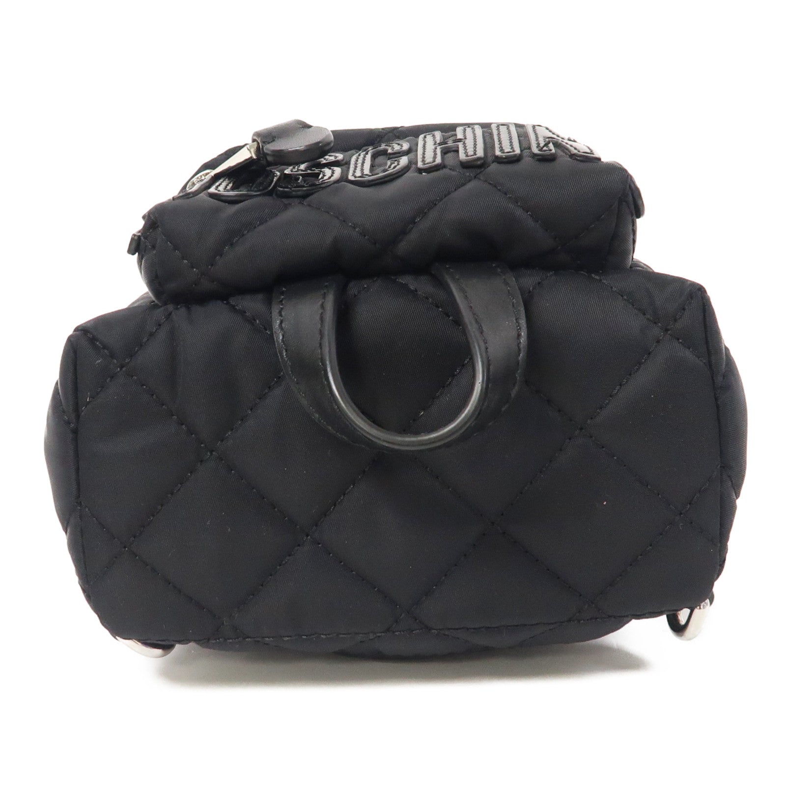 MOSCHINO 【激減優惠】尼龍Backpack銀扣背包黑色