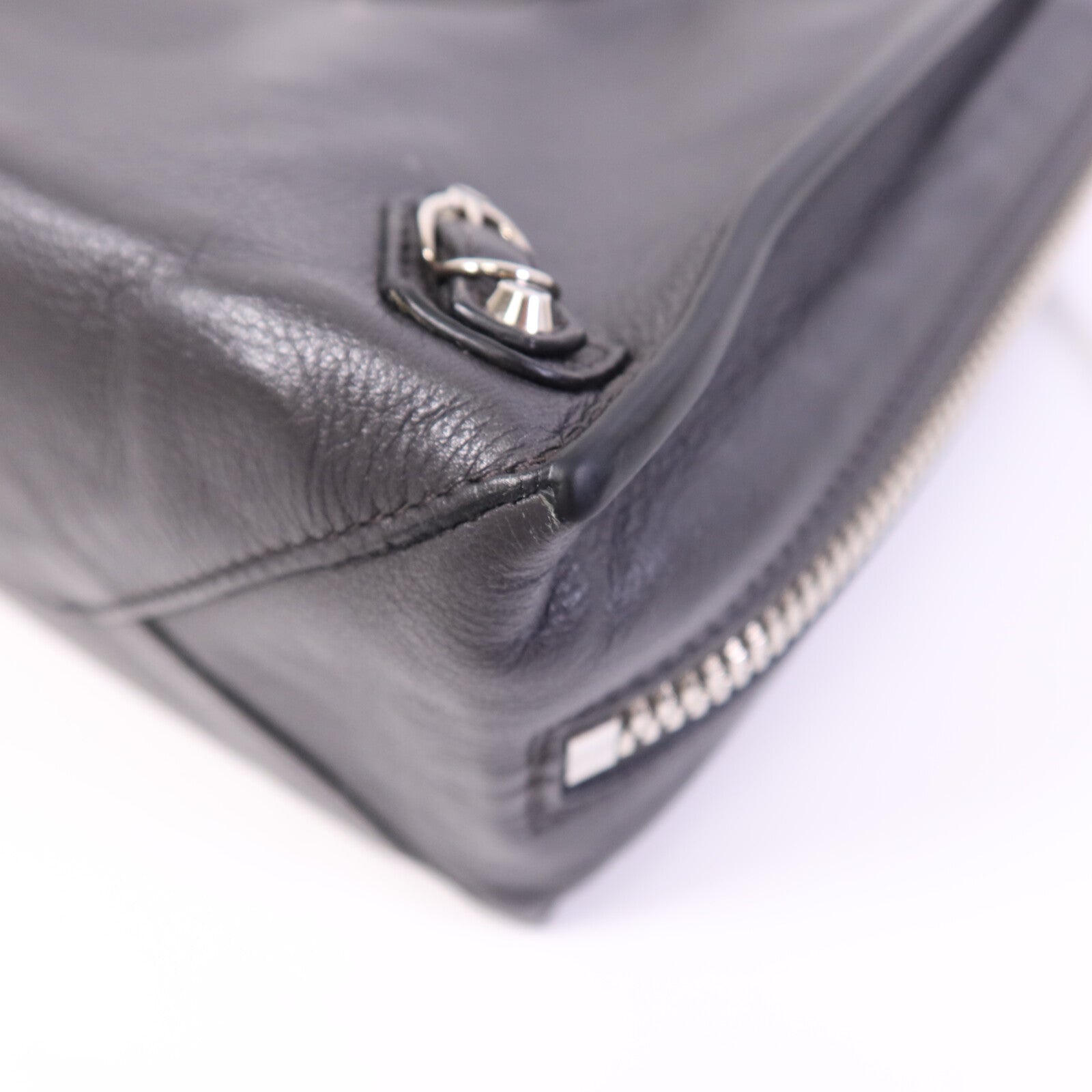 BALENCIAGA 牛皮皮革Shoulder Bag銀扣手挽肩背兩用袋