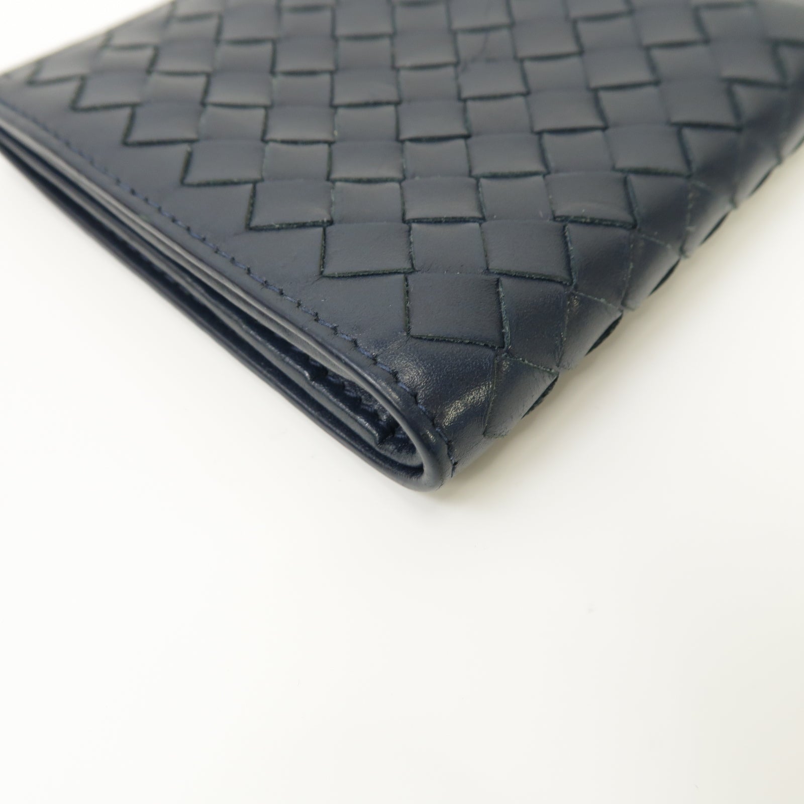 BOTTEGA VENETA 織紋皮革Wallet錢包深藍色