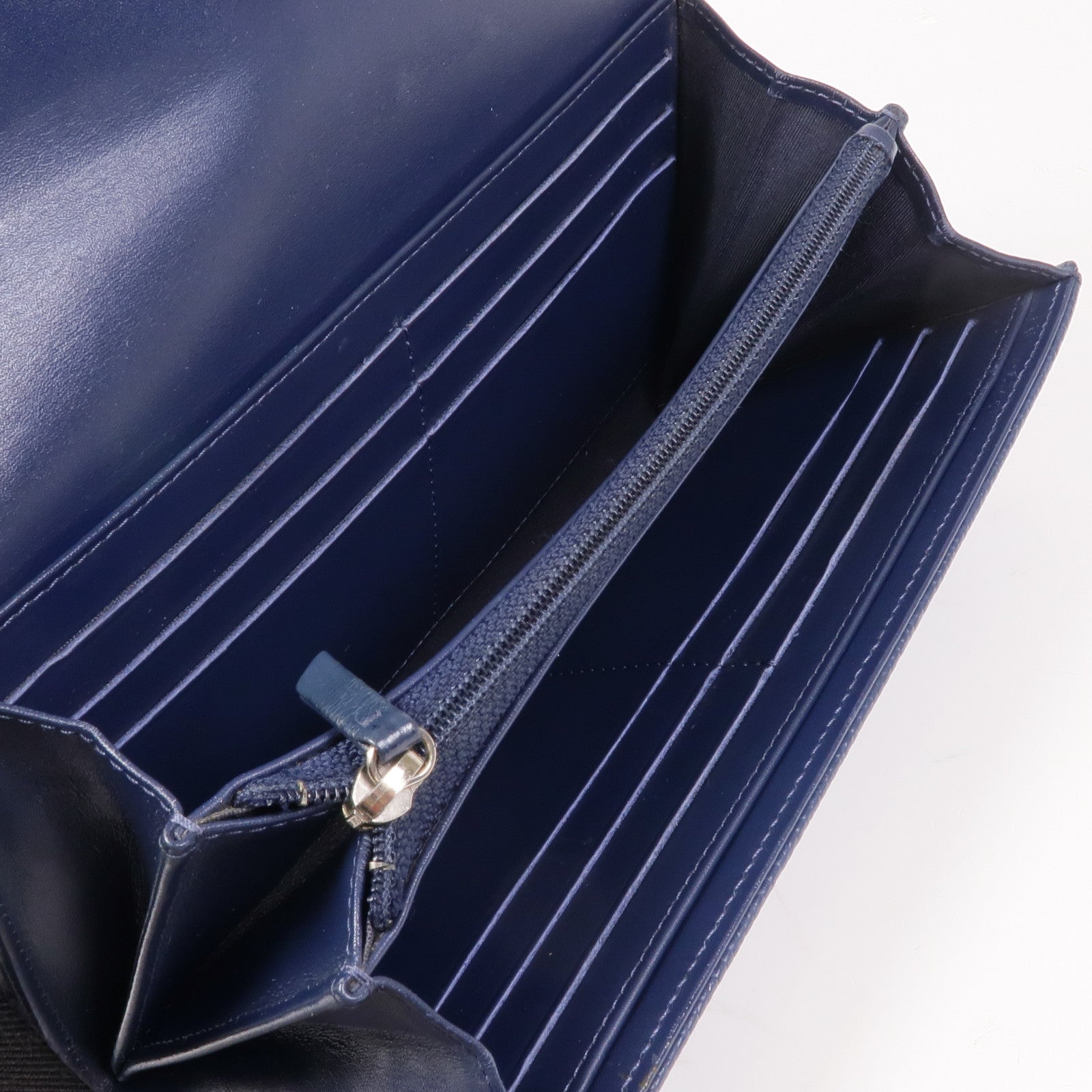 CHANEL 牛皮皮革Long Wallet銀扣長錢包