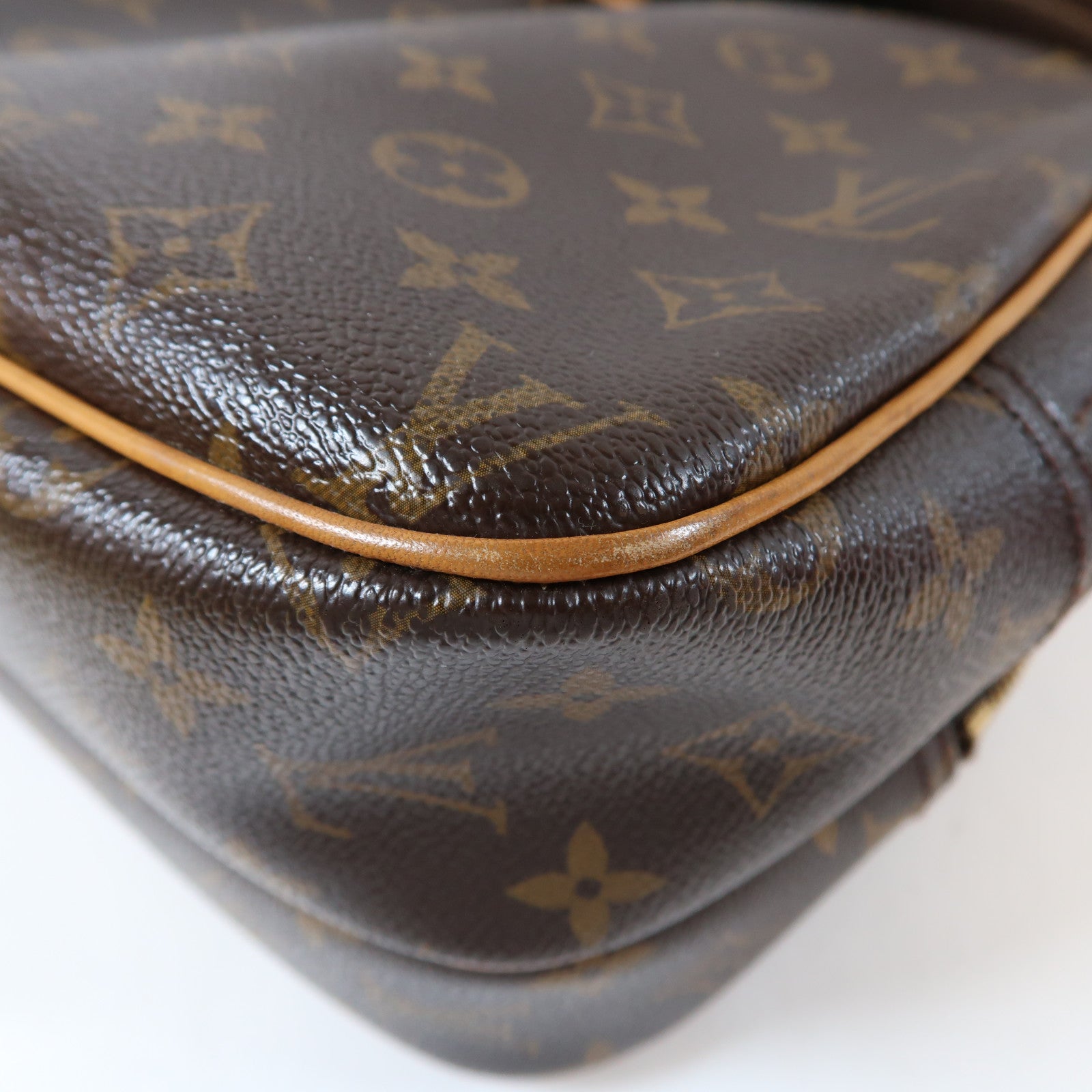 LOUIS VUITTON Monogram Reporter PM金扣肩背袋啡色