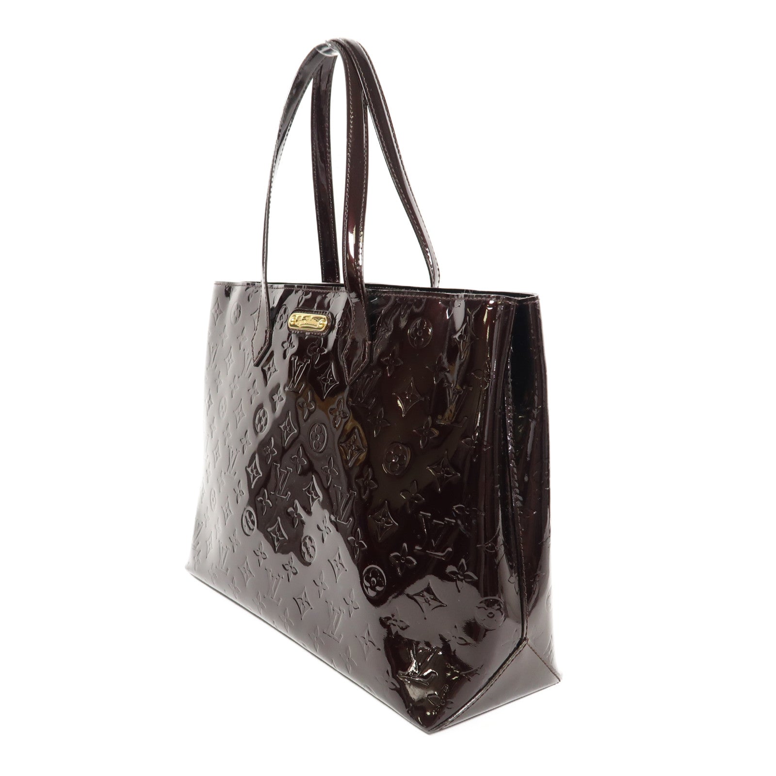 LOUIS VUITTON Vernis Wilshire MM金扣肩背袋/手挽袋