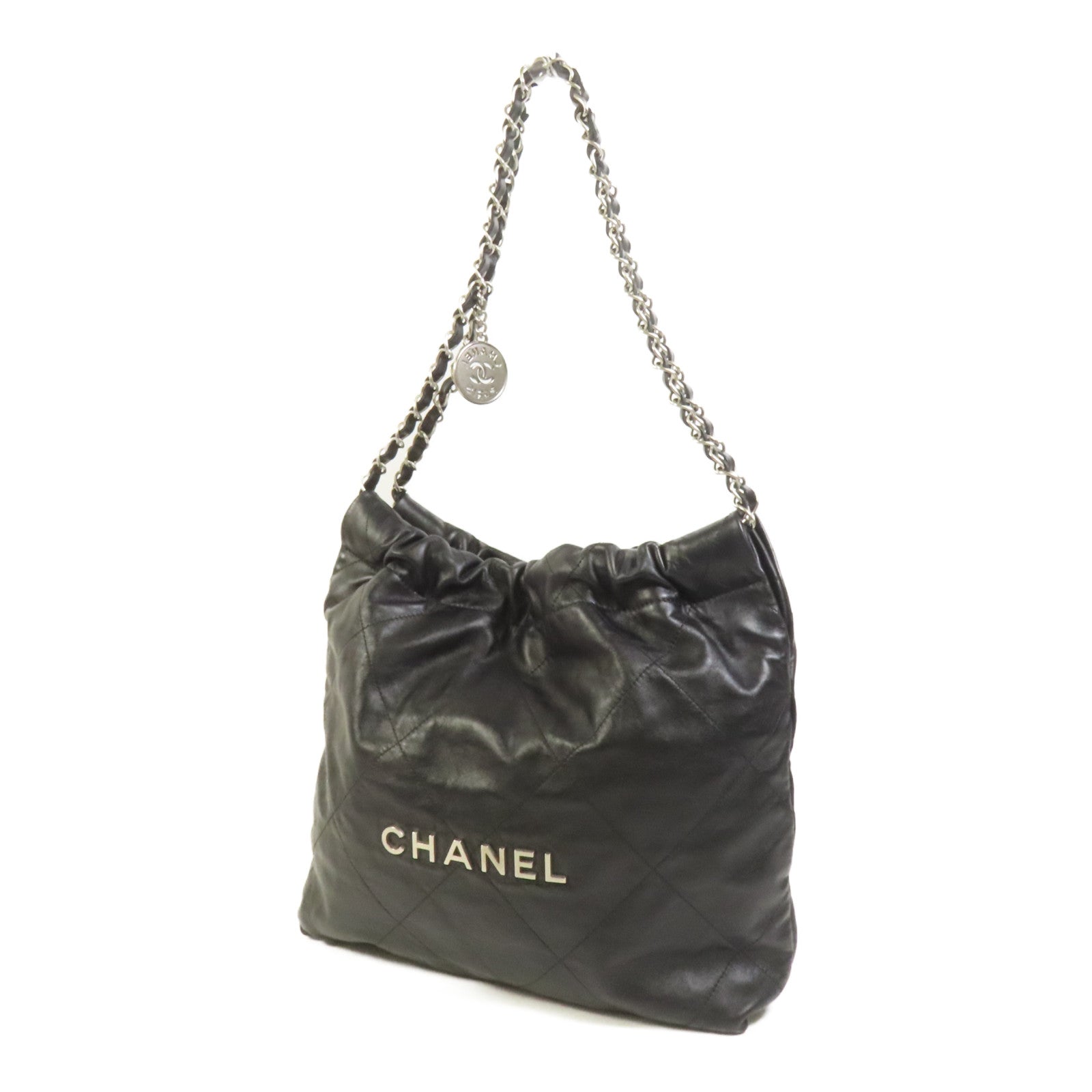 CHANEL 牛皮皮革Chanel 22 Small銀扣鏈帶肩背袋