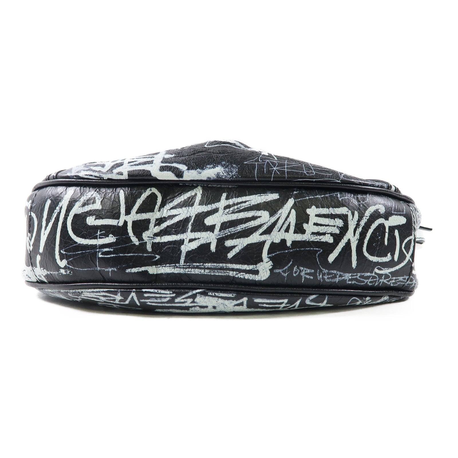 BALENCIAGA 牛皮皮革Le Cagole銀扣肩背袋黑色/淺藍色