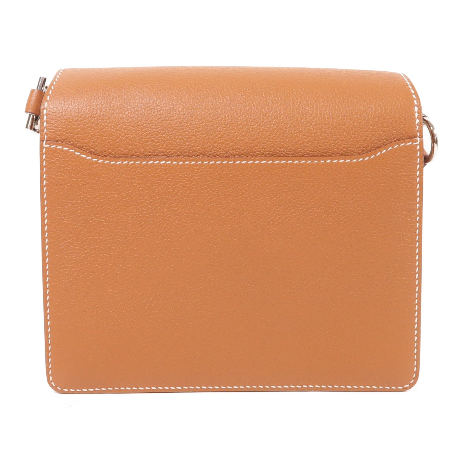 HERMES 【激減優惠】Evercolor皮革Mini Roulis銀扣肩背袋Gold