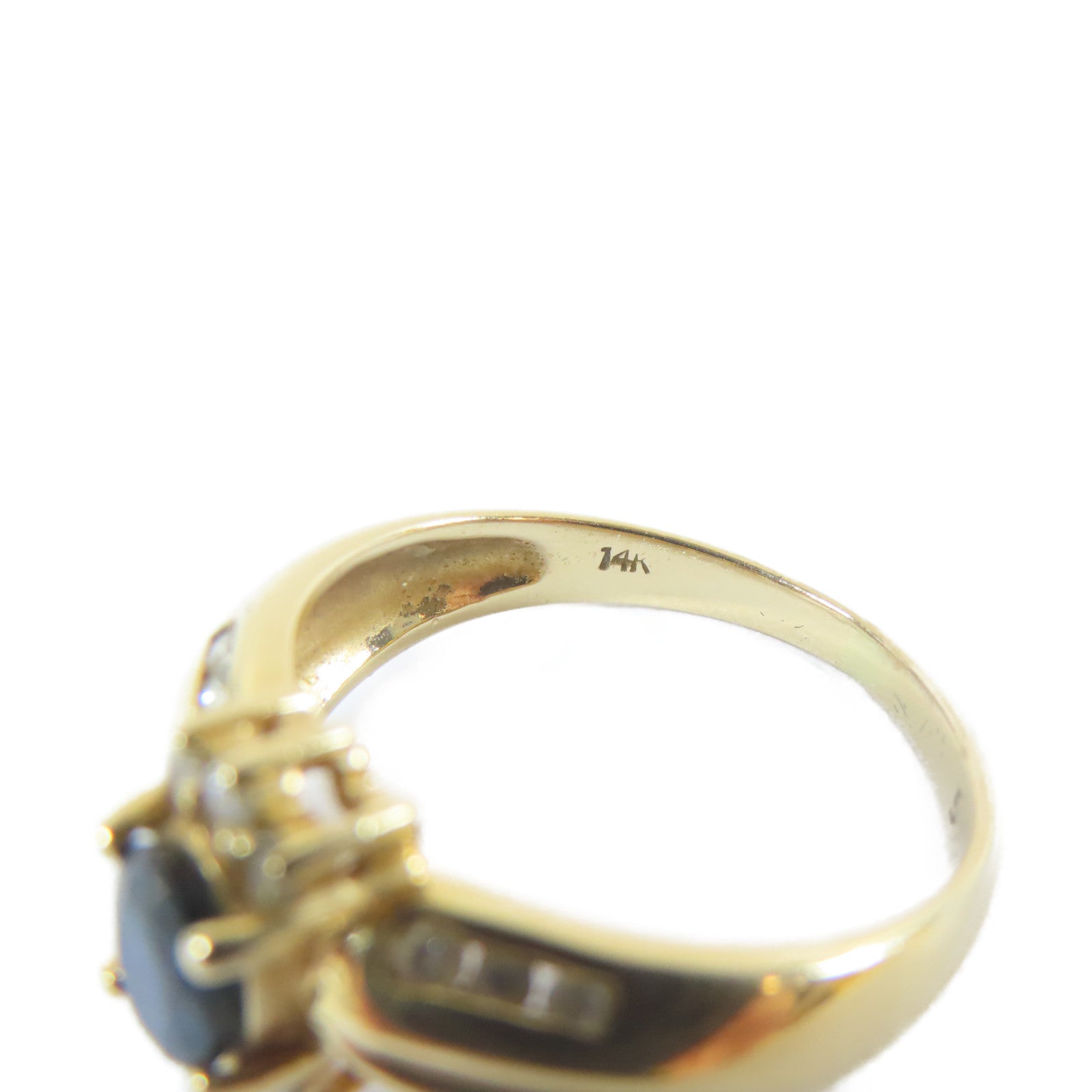 JEWELRY 【激減優惠】14K黃金Sapphire Ring藍寶石戒指US#6