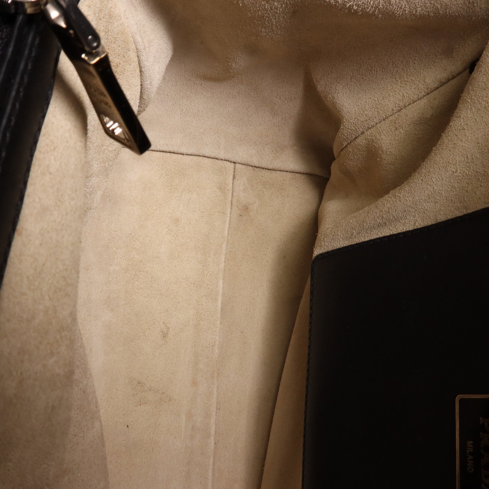 PRADA 牛皮皮革Hand Bag銀扣手挽肩背兩用袋