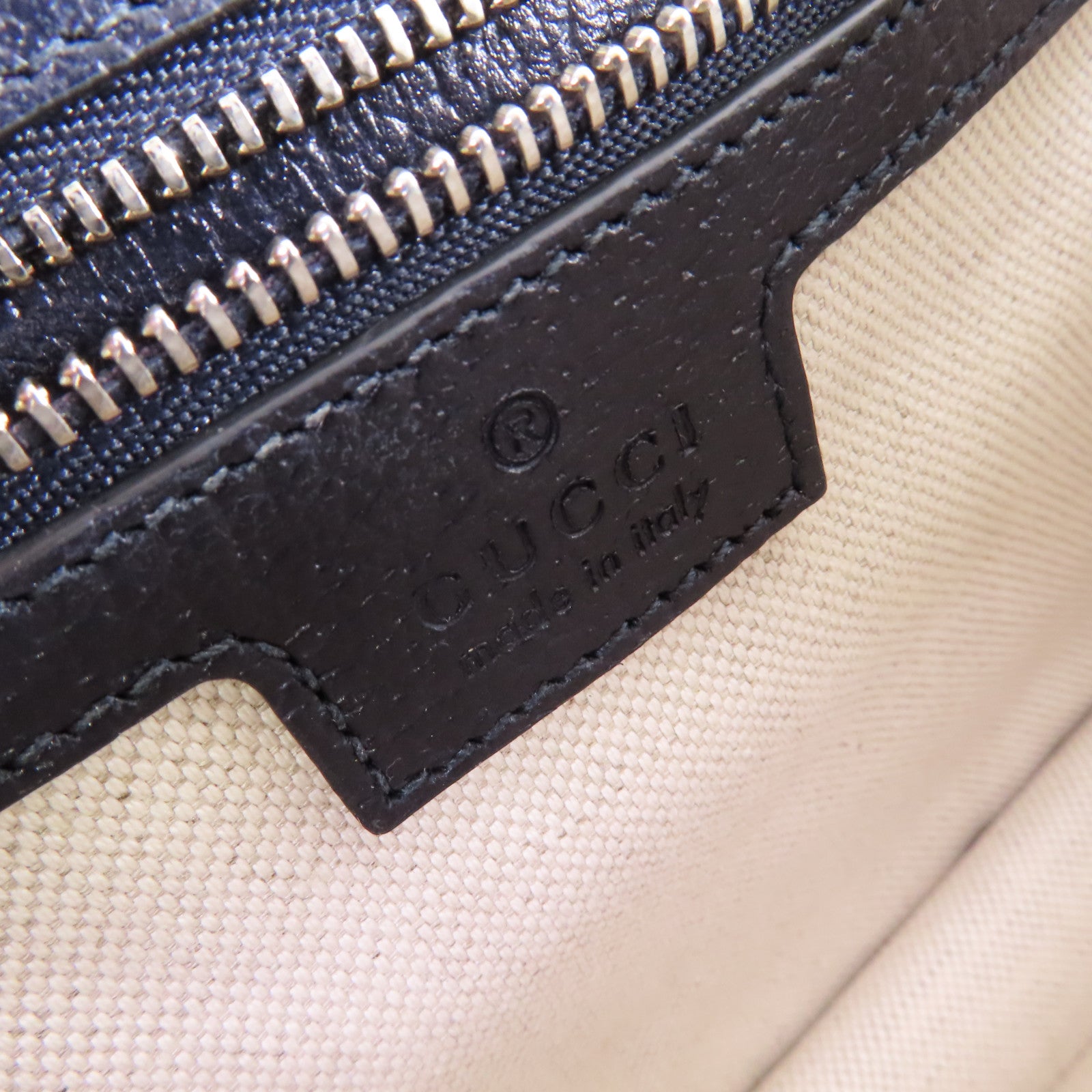 GUCCI 塗層帆布Ophidia GG Small Top Handle Bag銀扣手挽肩背兩用袋米色/藍色