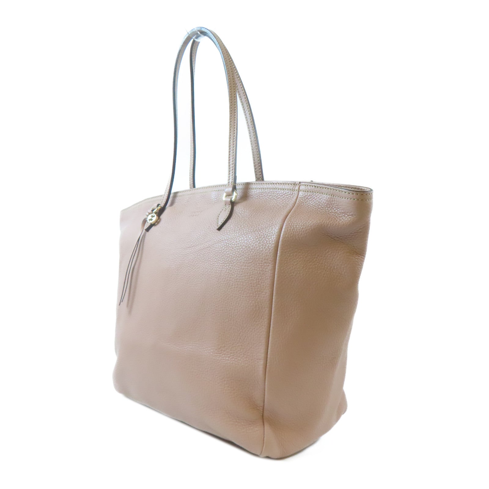 GUCCI 牛皮皮革Interlocking G Tote Bag金扣肩背袋粉紅色