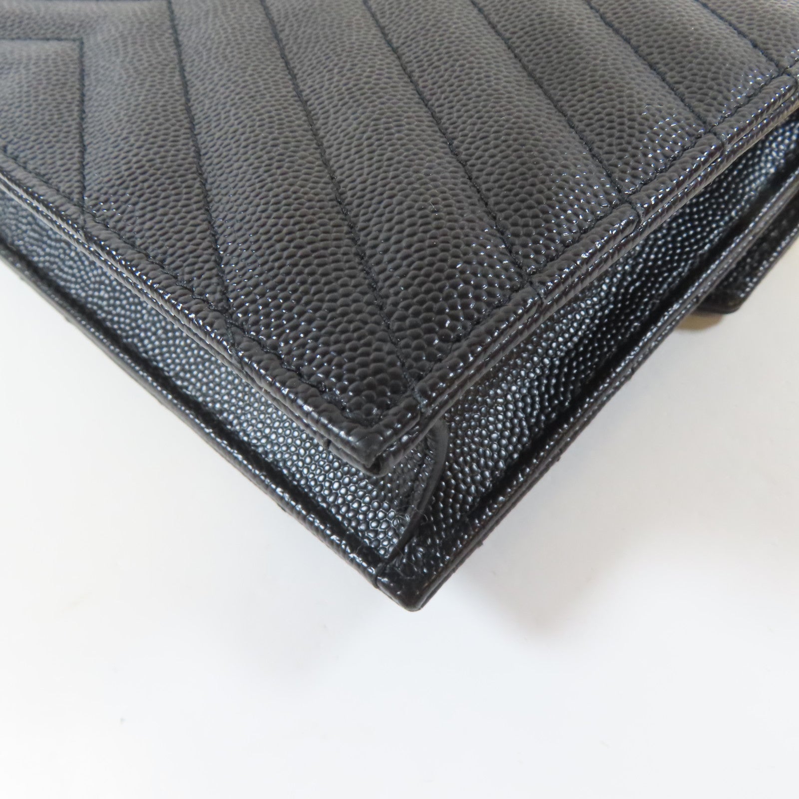 SAINT LAURENT 牛皮皮革Chain Shoulder Bag金扣鏈帶肩背袋黑色