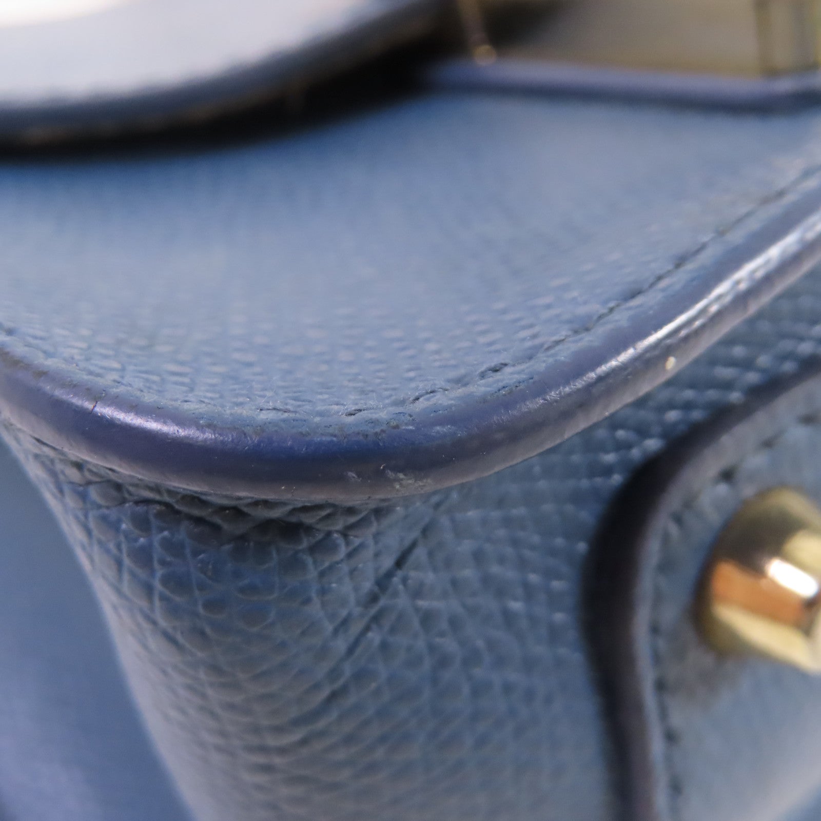 Furla 牛皮皮革Shoulder Bag金扣鏈帶肩背袋藍色