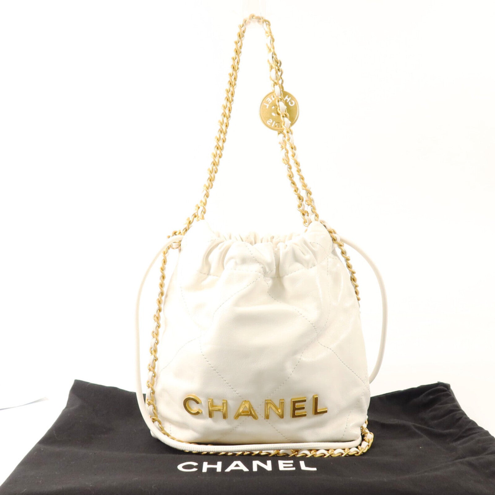 CHANEL 牛皮皮革Chanel 22 Mini金扣手挽肩背兩用袋