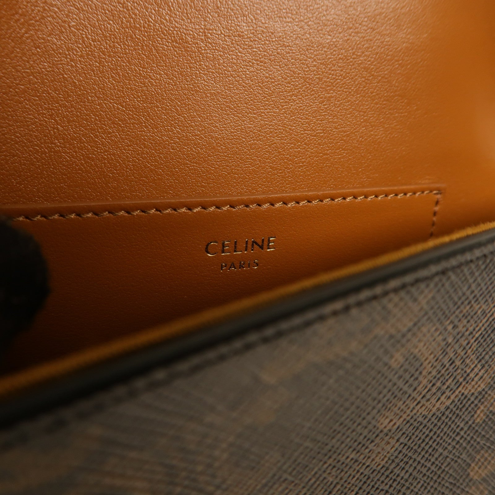 CELINE 塗層帆布Shoulder Bag金扣肩背袋
