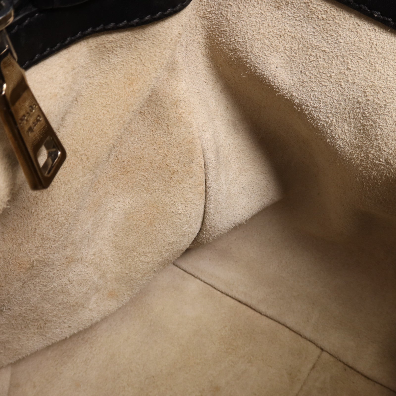 PRADA 牛皮皮革Hand Bag銀扣手挽肩背兩用袋