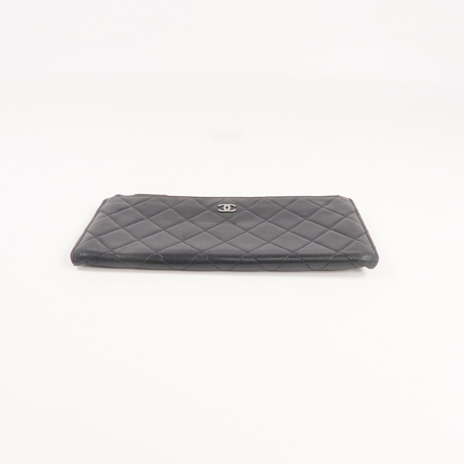 CHANEL 羊皮皮革Long Wallet/Pouch銀扣長錢包