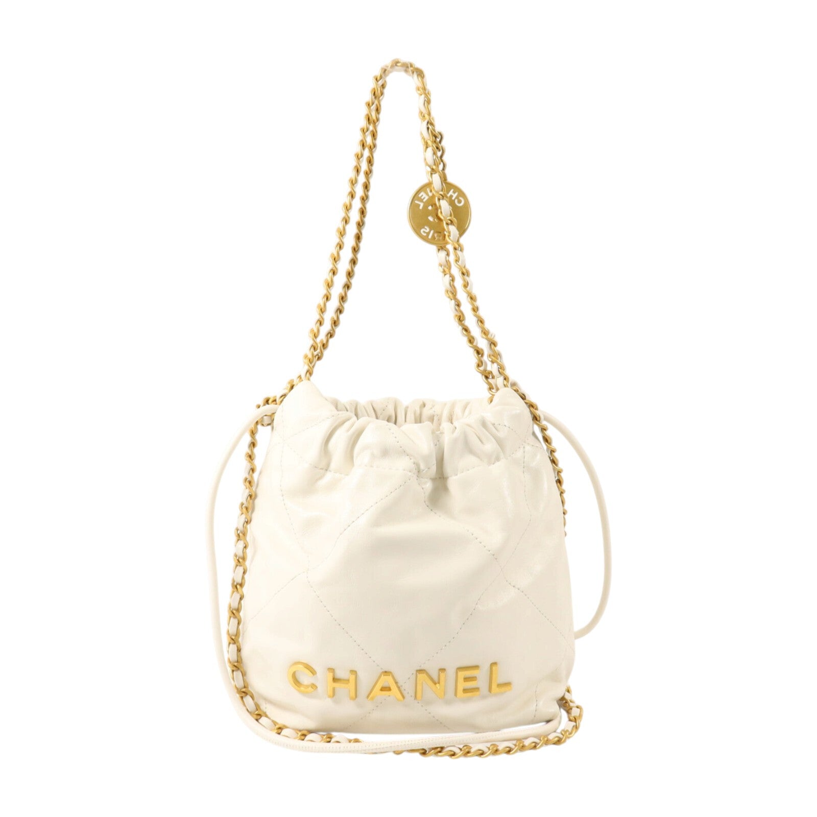 CHANEL 牛皮皮革Chanel 22 Mini金扣手挽肩背兩用袋