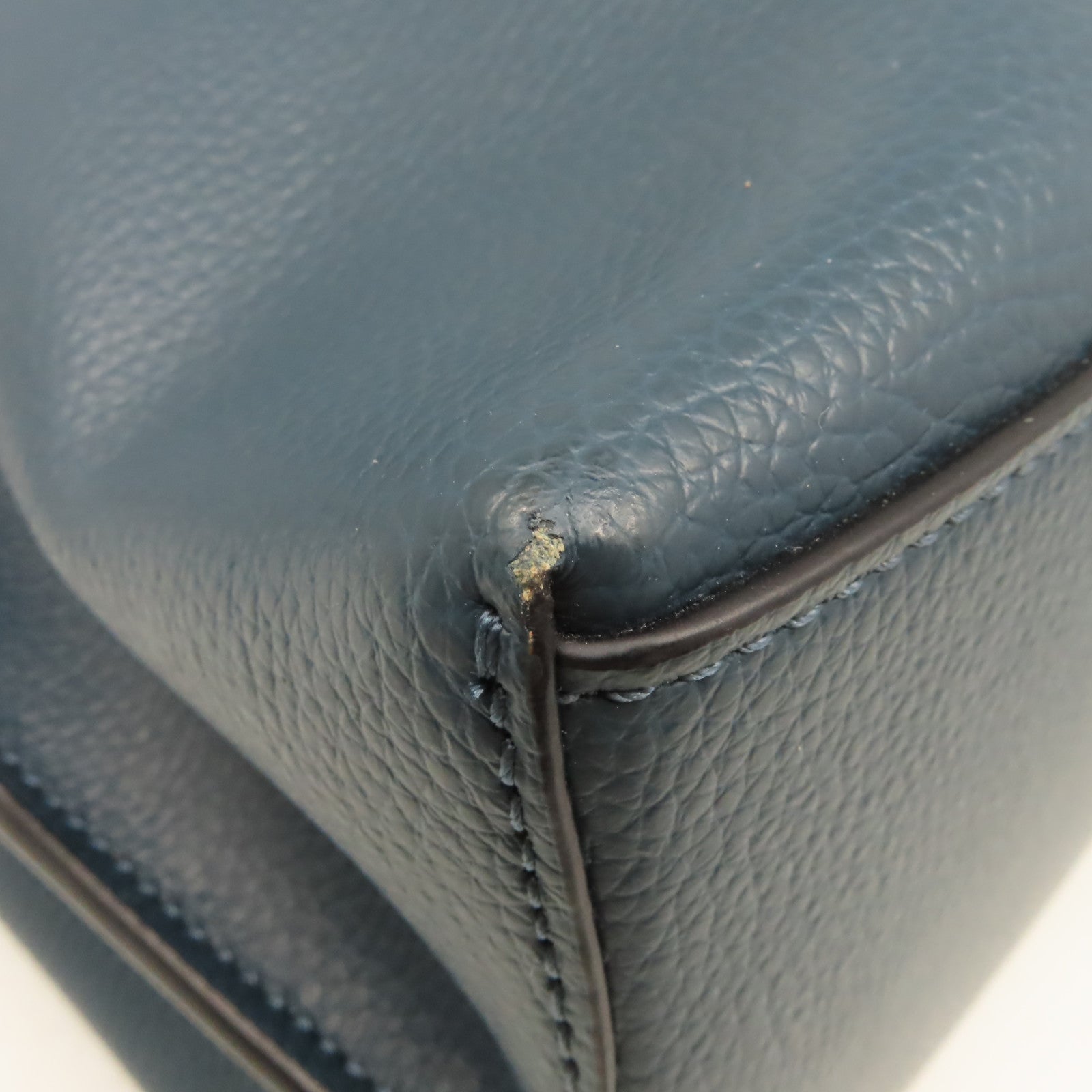 COACH 【清倉大減價】牛皮皮革Tote Bag肩背袋藍綠色