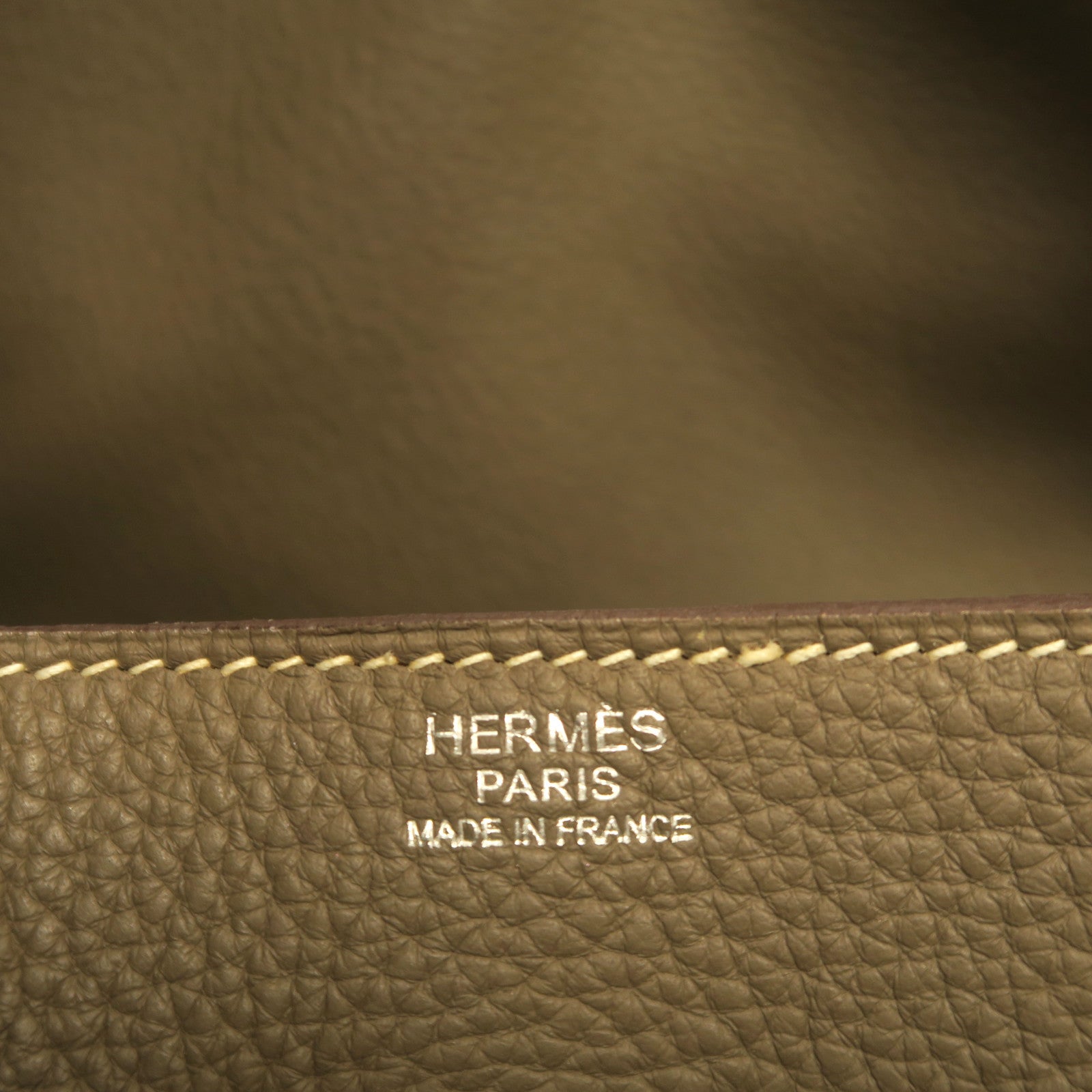 HERMES **【激減優惠】Togo皮革Lindy 34銀扣手挽肩背兩用袋大象灰色