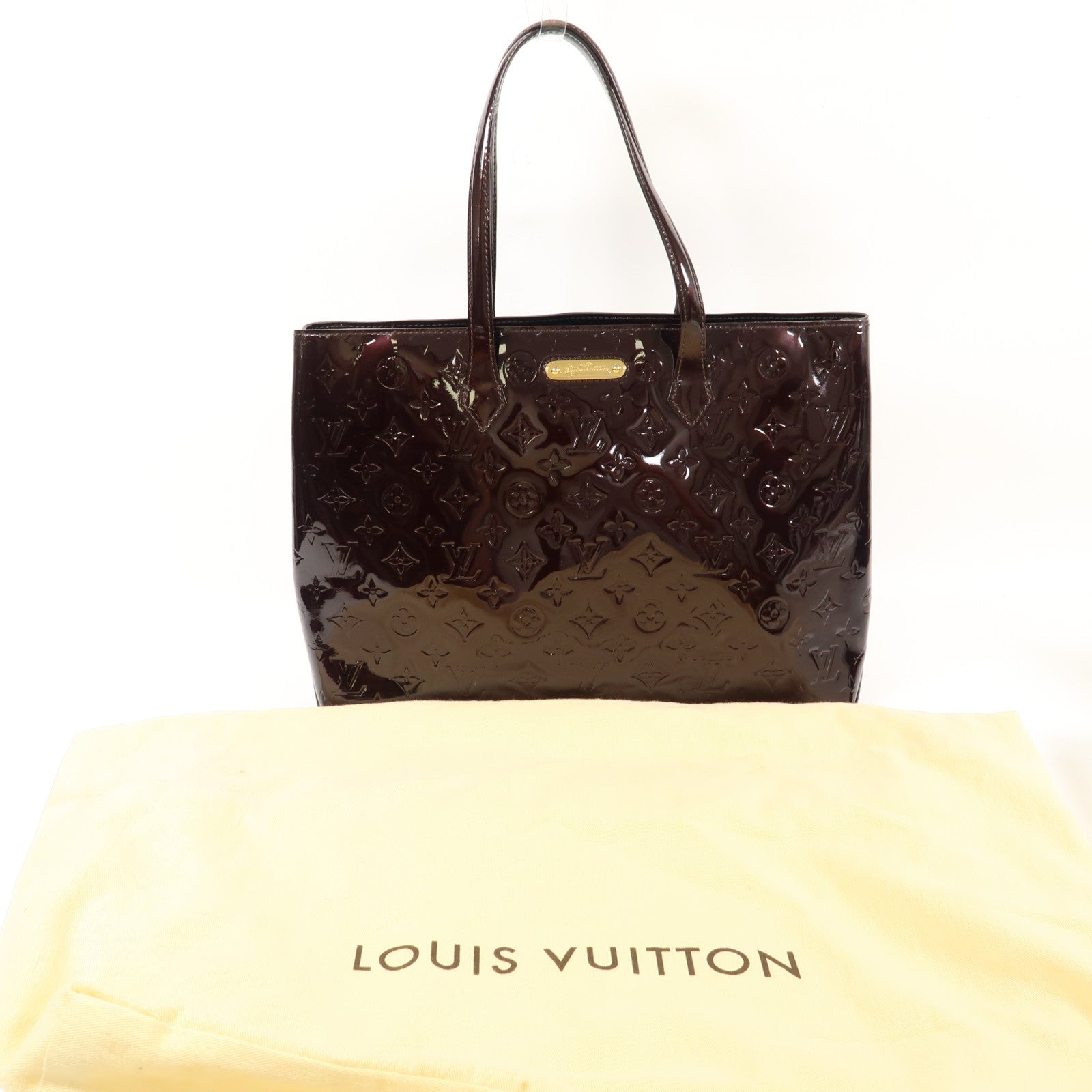 LOUIS VUITTON Vernis Wilshire MM金扣肩背袋/手挽袋