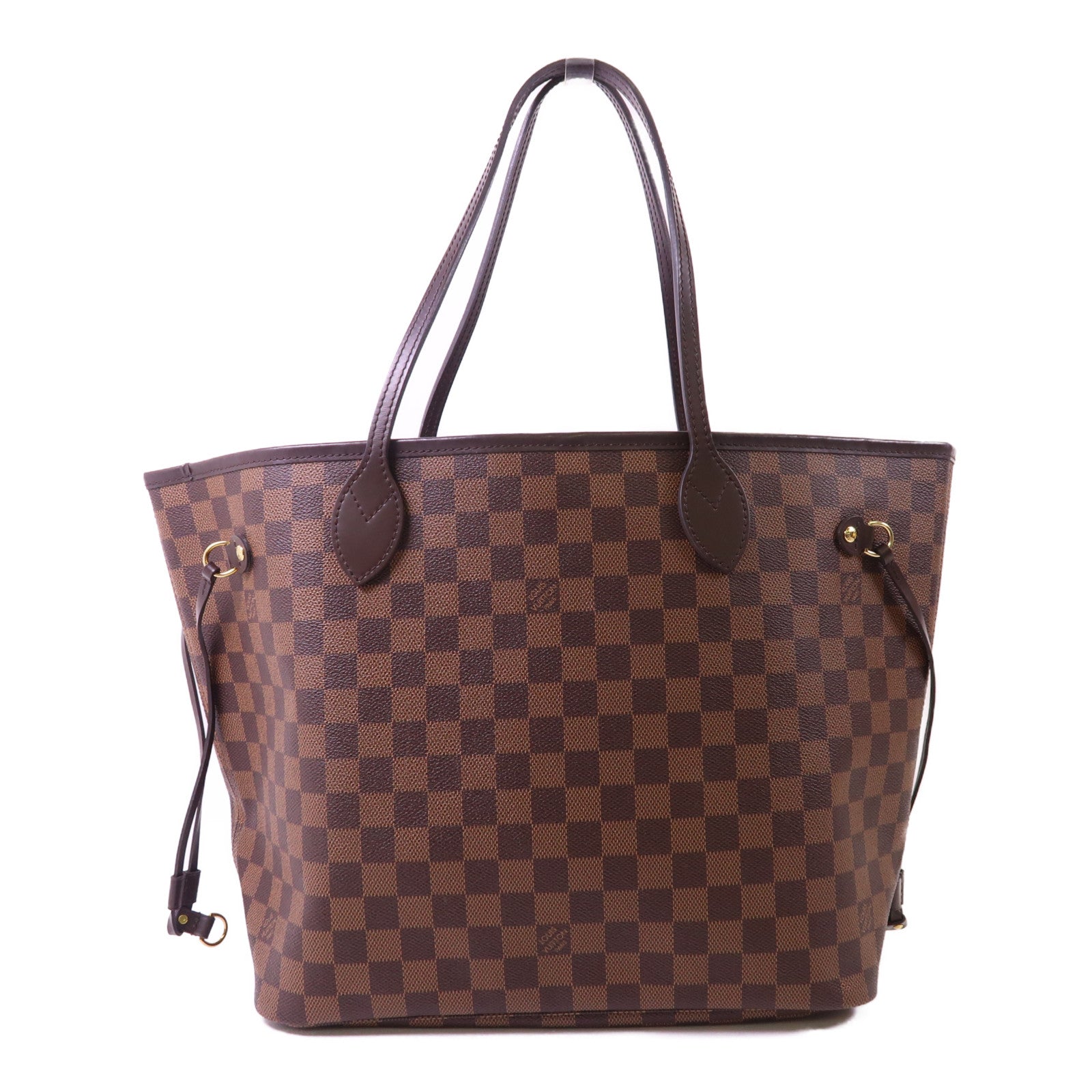 LOUIS VUITTON 【激減優惠】Damier Neverfull MM金扣肩背袋/手挽袋