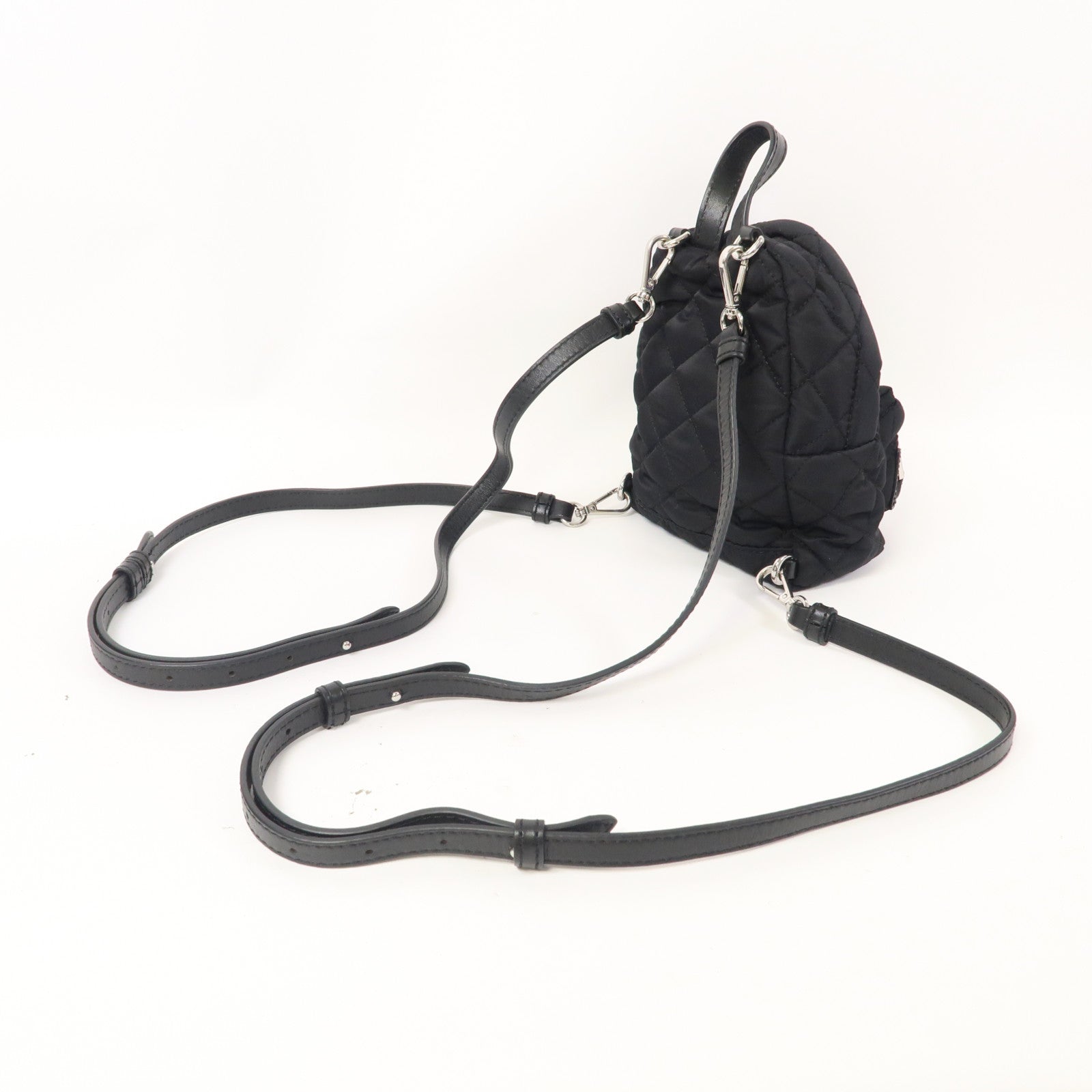 MOSCHINO 【激減優惠】尼龍Backpack銀扣背包黑色