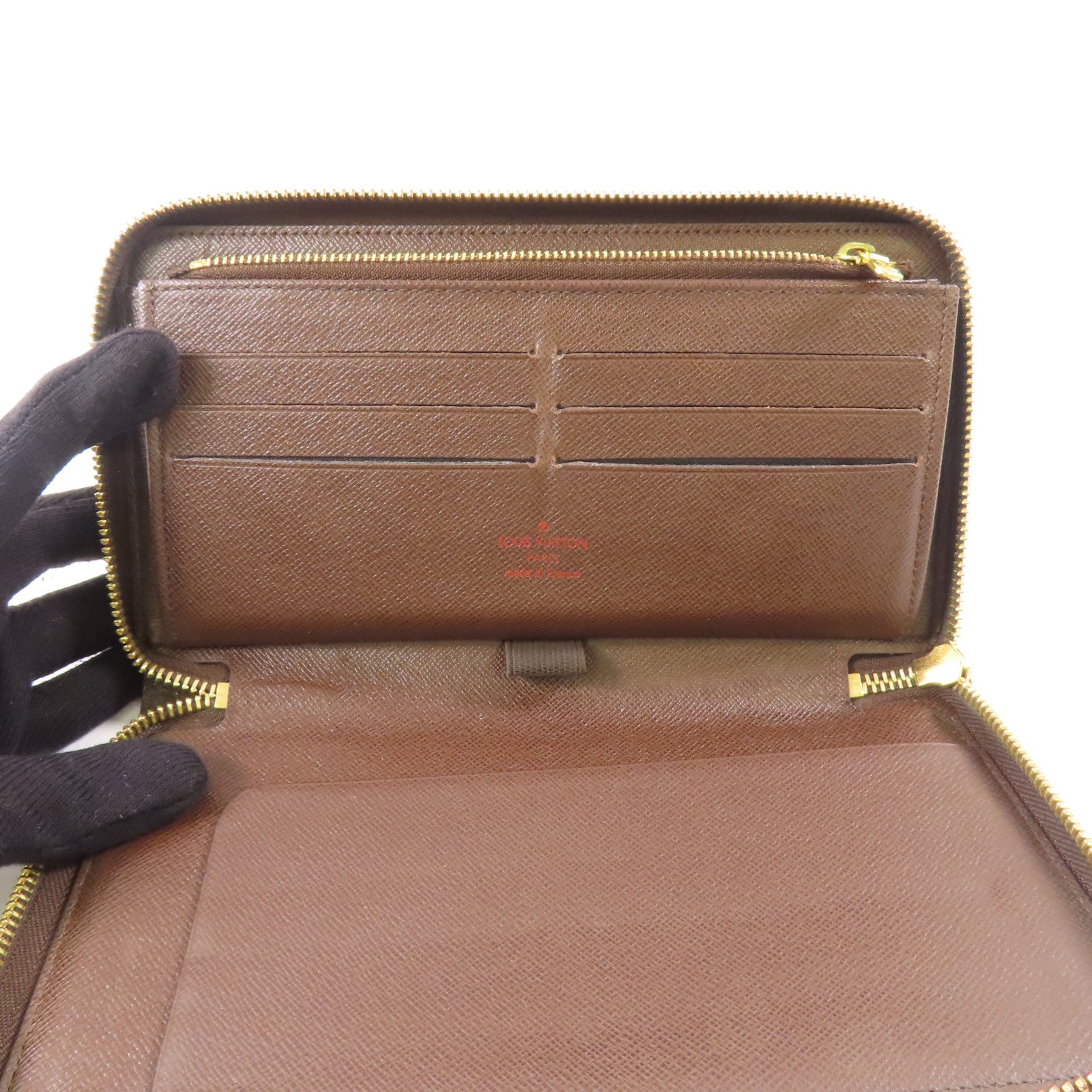 LOUIS VUITTON Damier Zippy Organizer金扣長錢包