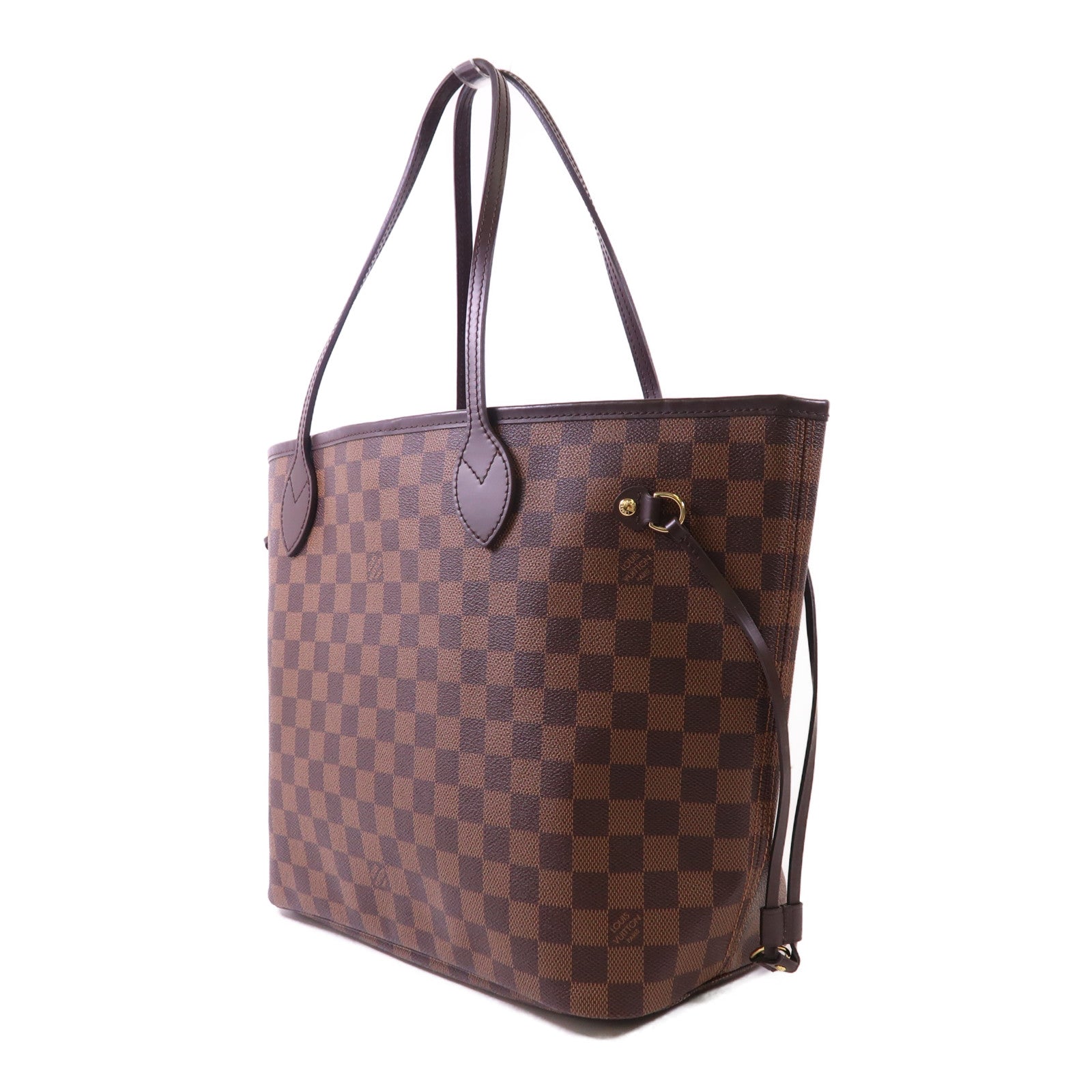 LOUIS VUITTON Damier Neverfull MM金扣肩背袋/手挽袋