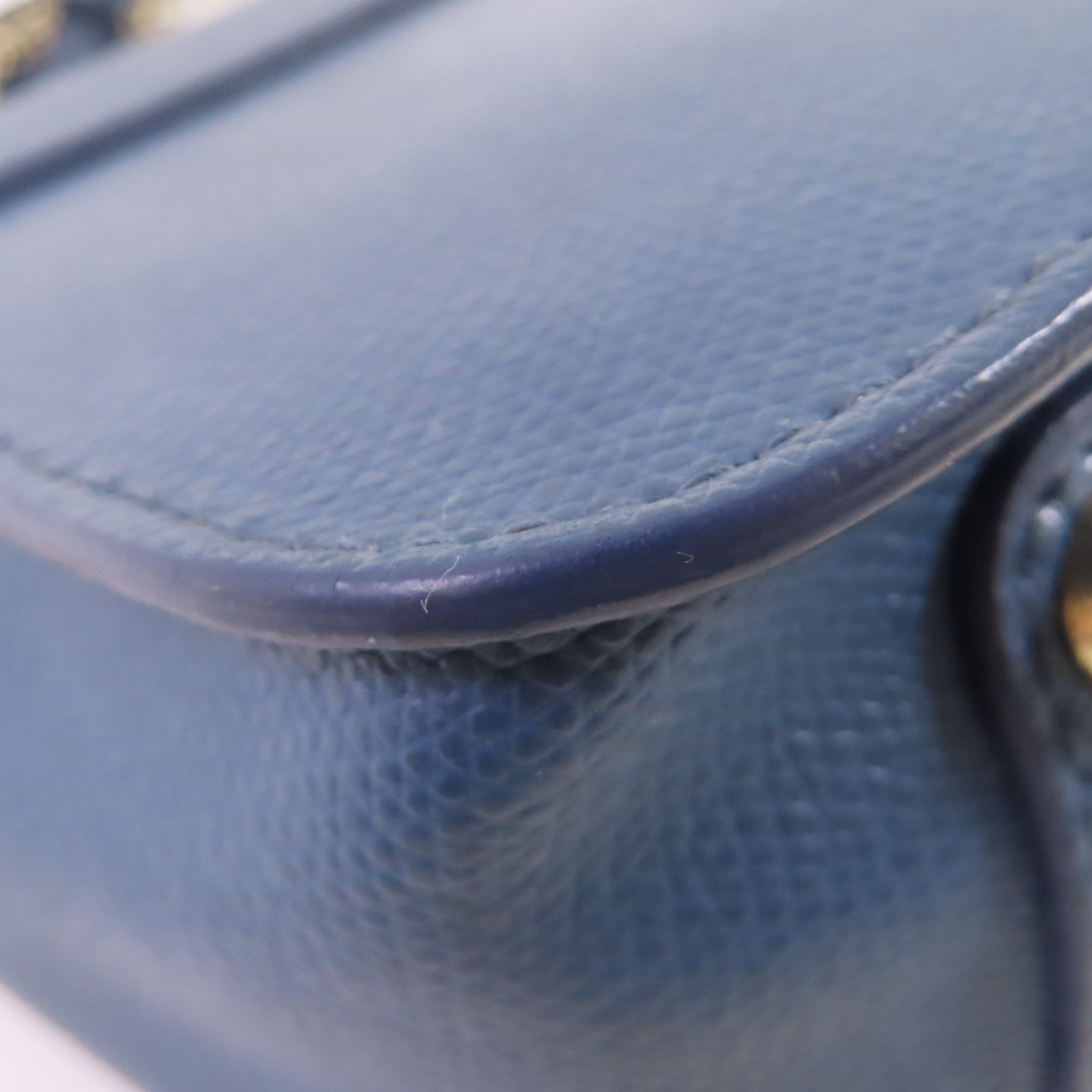 Furla 牛皮皮革Shoulder Bag金扣鏈帶肩背袋藍色