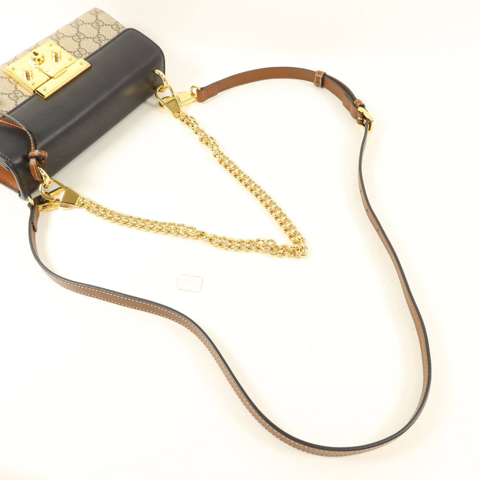 GUCCI 塗層帆布/牛皮皮革Padlock Supreme手挽肩背兩用袋