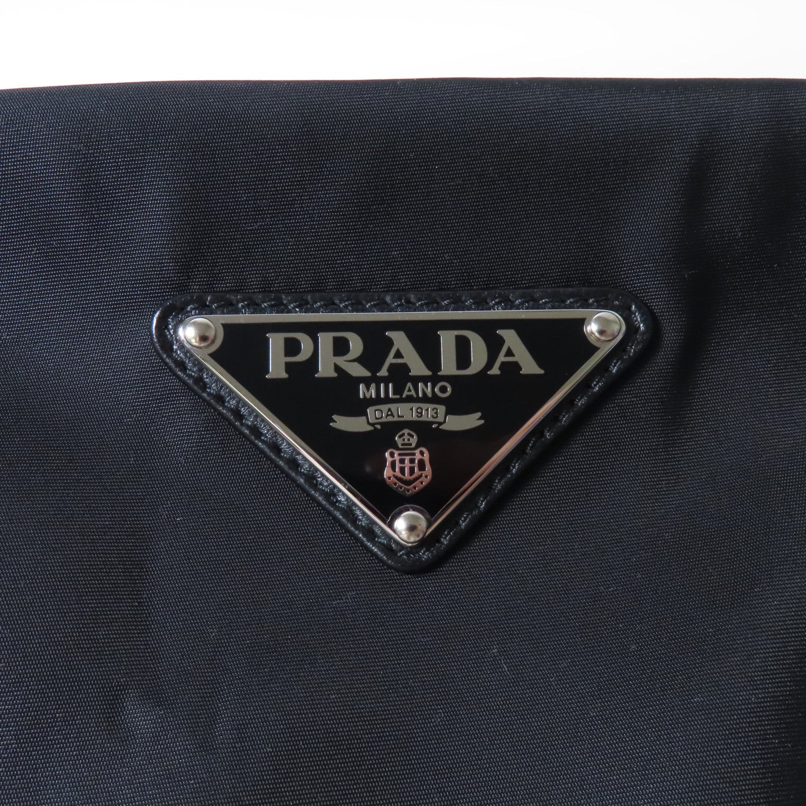 PRADA 尼龍2 Way Shoulder Bag銀扣鏈帶肩背袋黑色