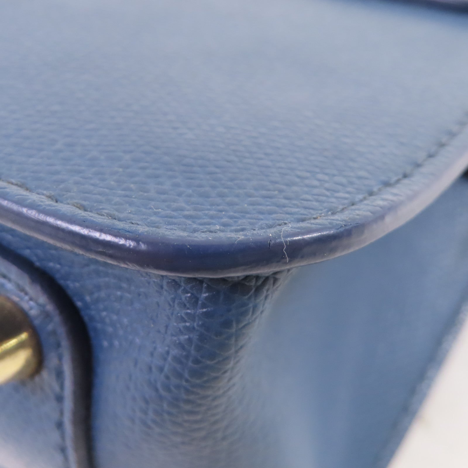 Furla 牛皮皮革Shoulder Bag金扣鏈帶肩背袋藍色